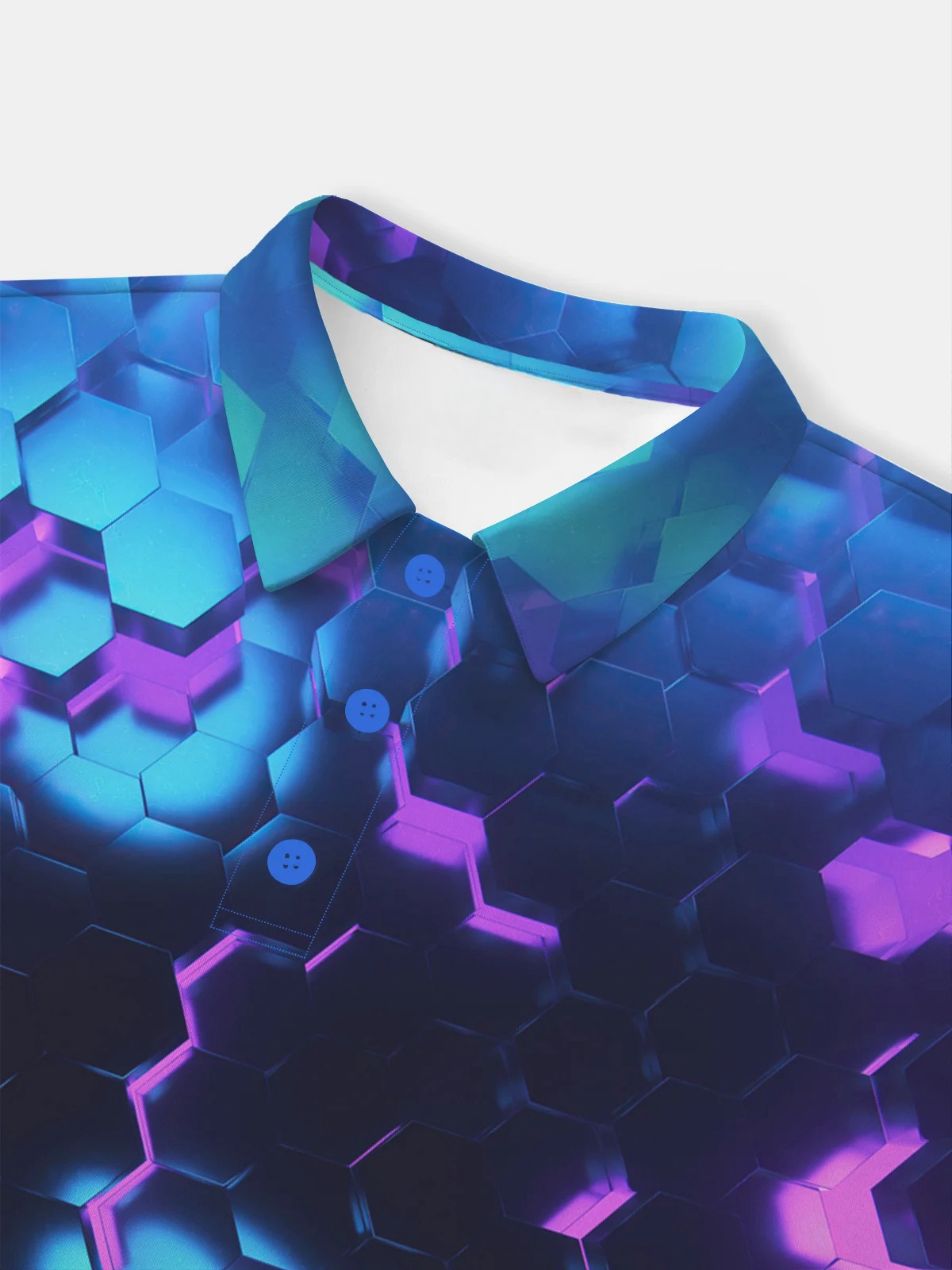 Moisture Wicking Golf Polo 3D Gradient Color Abstract Mechanical Geometry Polo