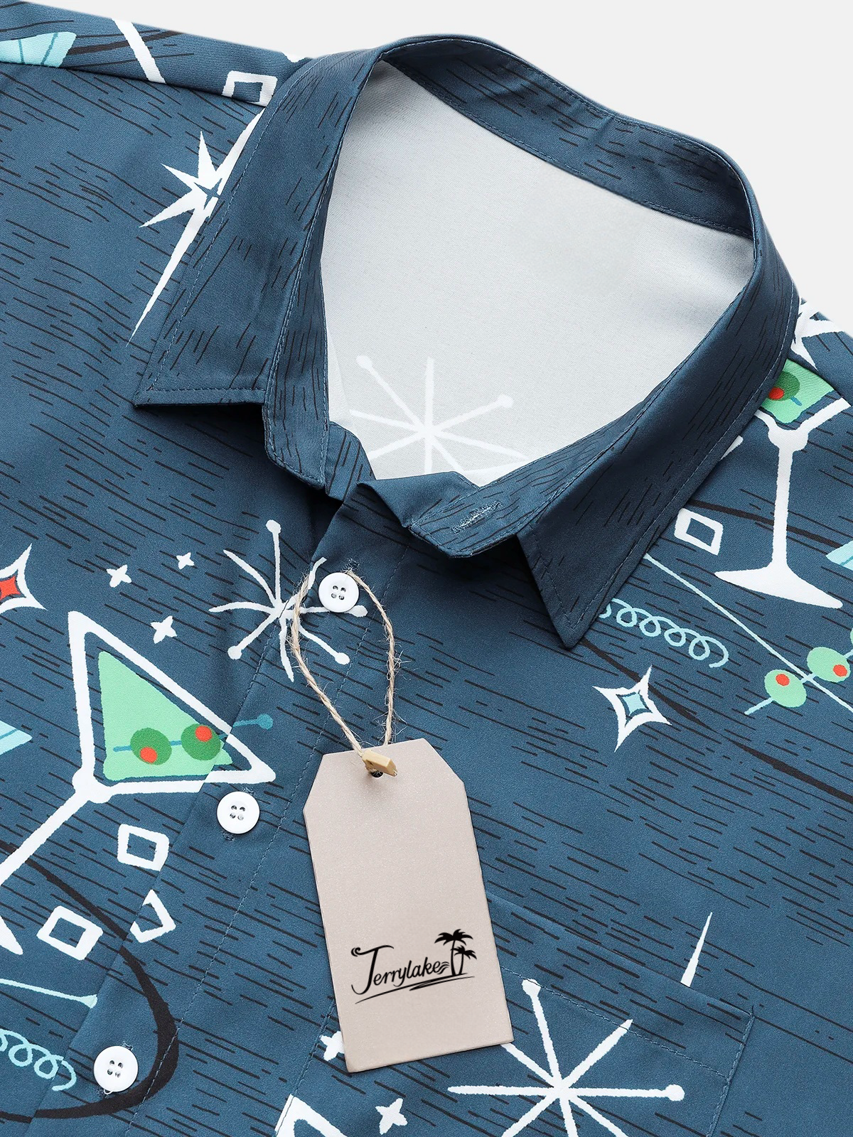 Cocktail Martini Shaker Graphic Tipsy Spirit Vintage Geometric Shirt