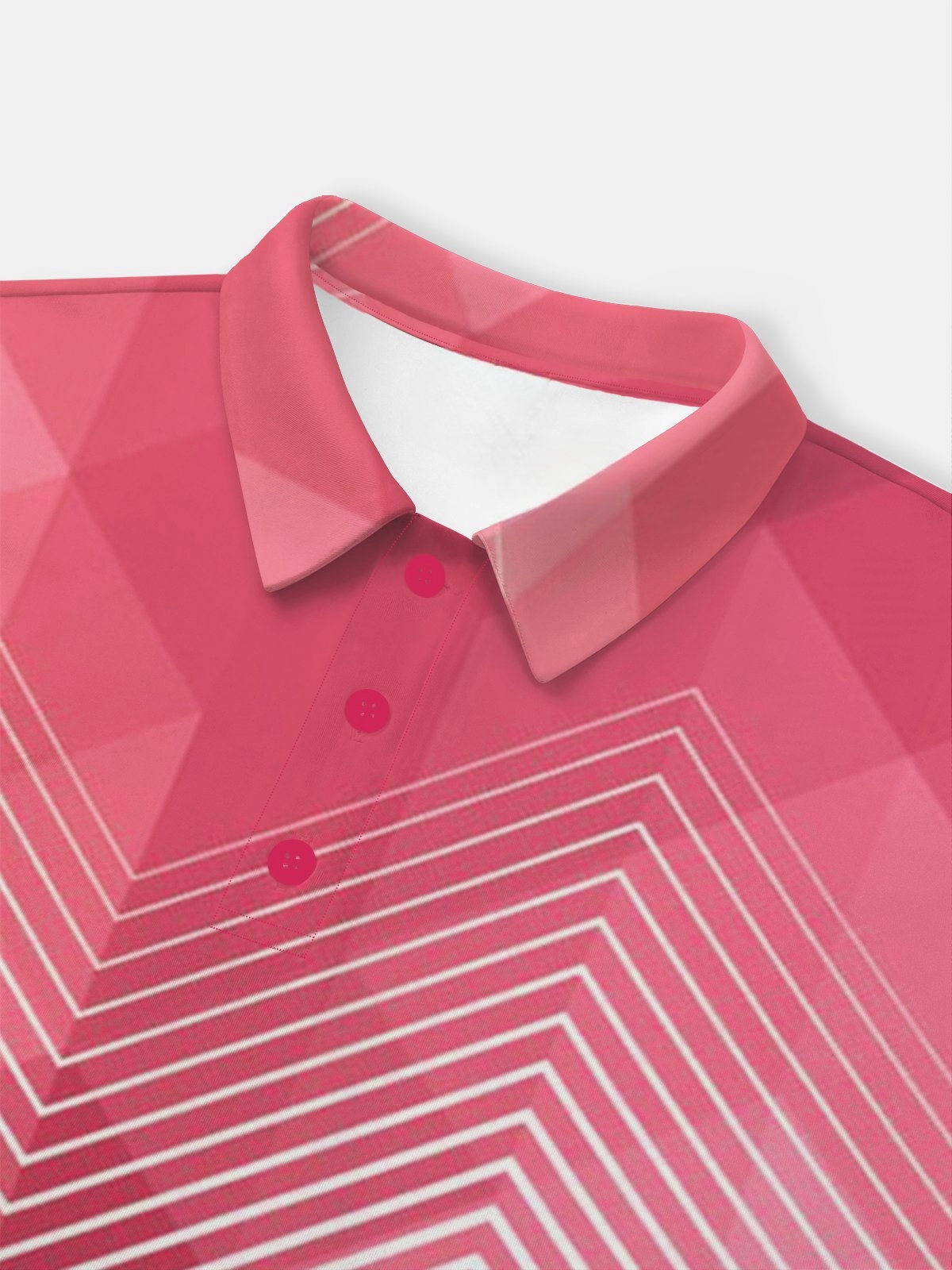 Moisture Wicking Golf Polo 3D Gradient Color Abstract Geometry