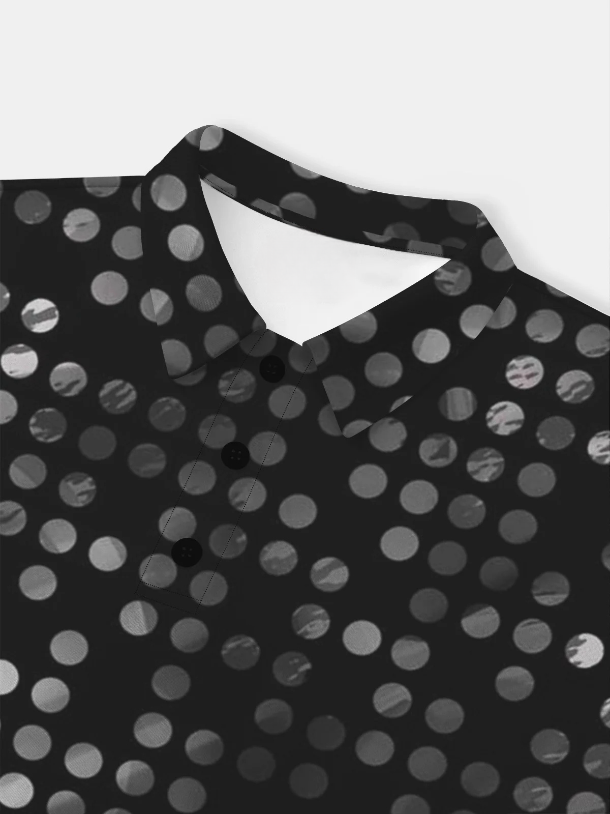 Moisture Wicking Long Sleeve Golf Polo Gradient Abstract Polka Dots