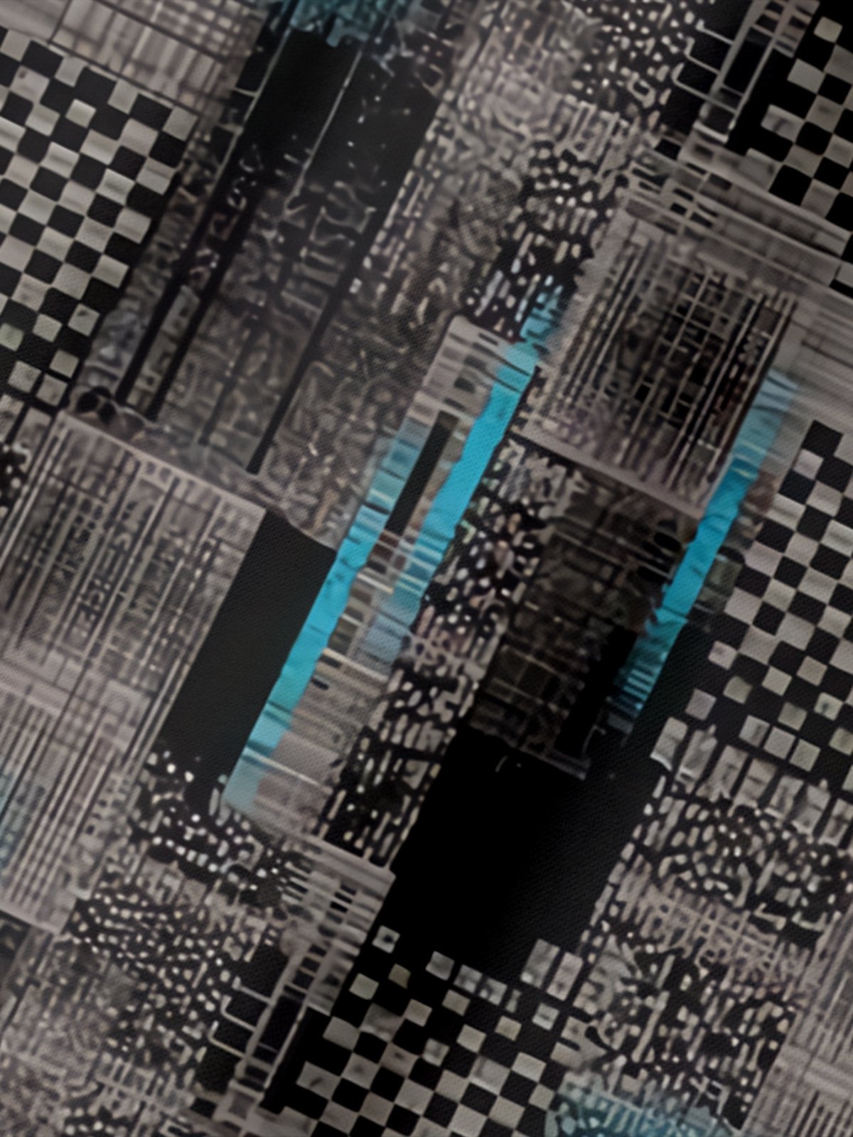 Abstract Geometric Button Short Sleeve Polo Shirt