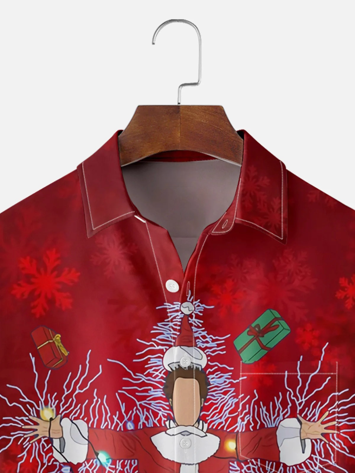 Moisture-wicking Christmas Griswold Chest Pocket Casual Shirt