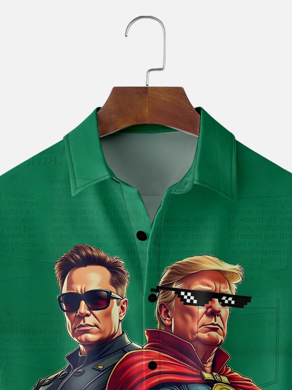 Moisture-wicking Trump & Elon Musk Doge Chest Pocket Casual Shirt
