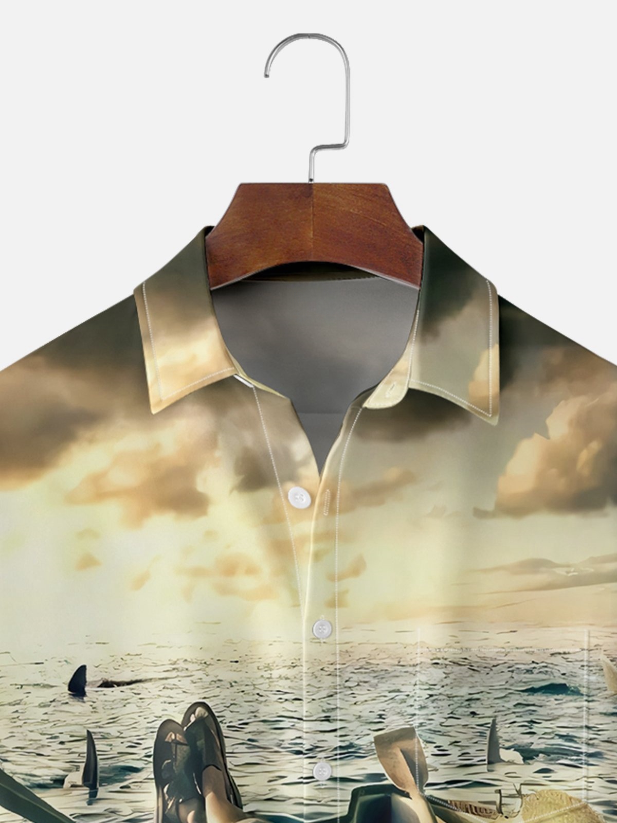 Moisture-wicking Sunset Ocean Drifting Chest Pocket Hawaiian Shirt