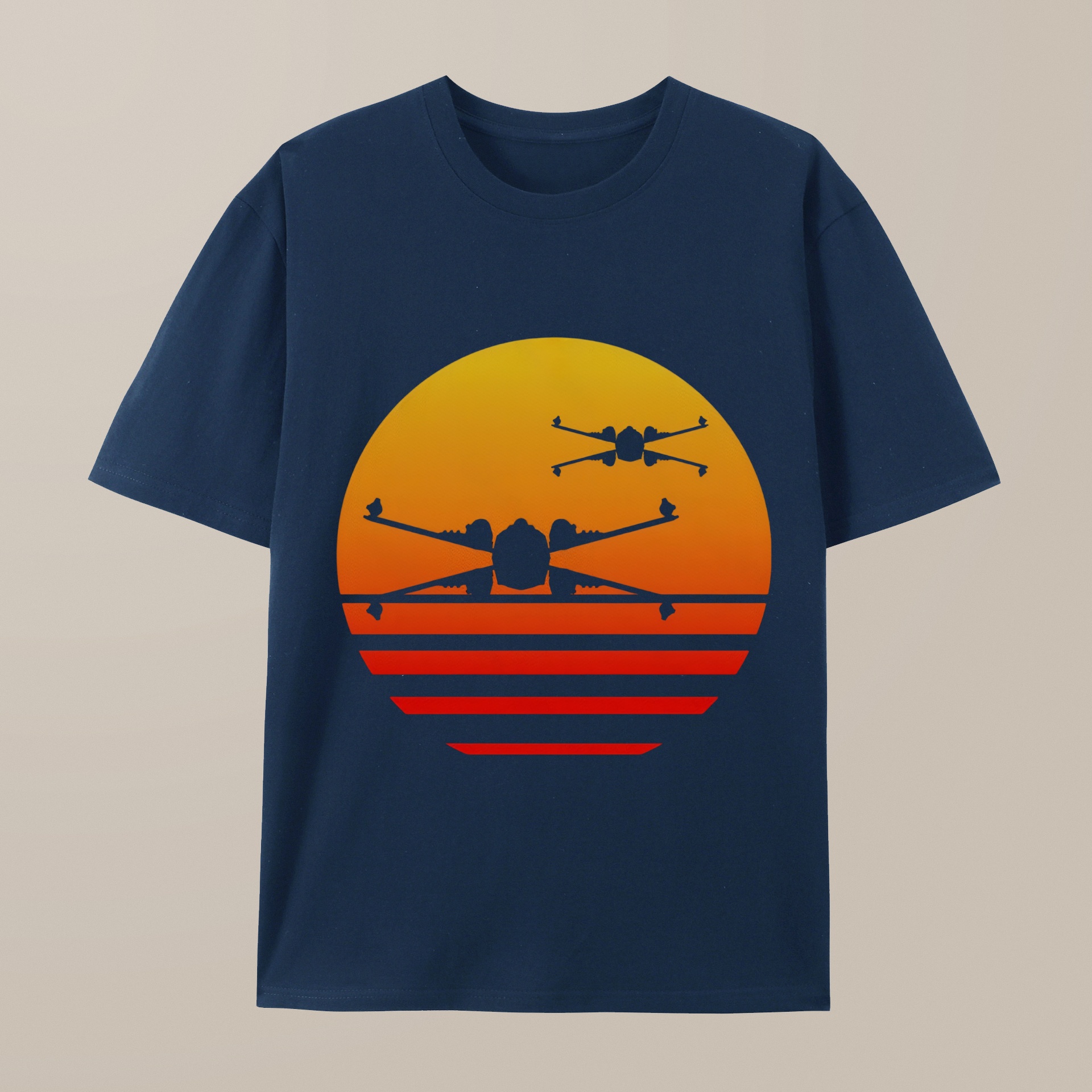 （100% Cotton）Sunset X-Wing Starfighter Geek T-Shirt