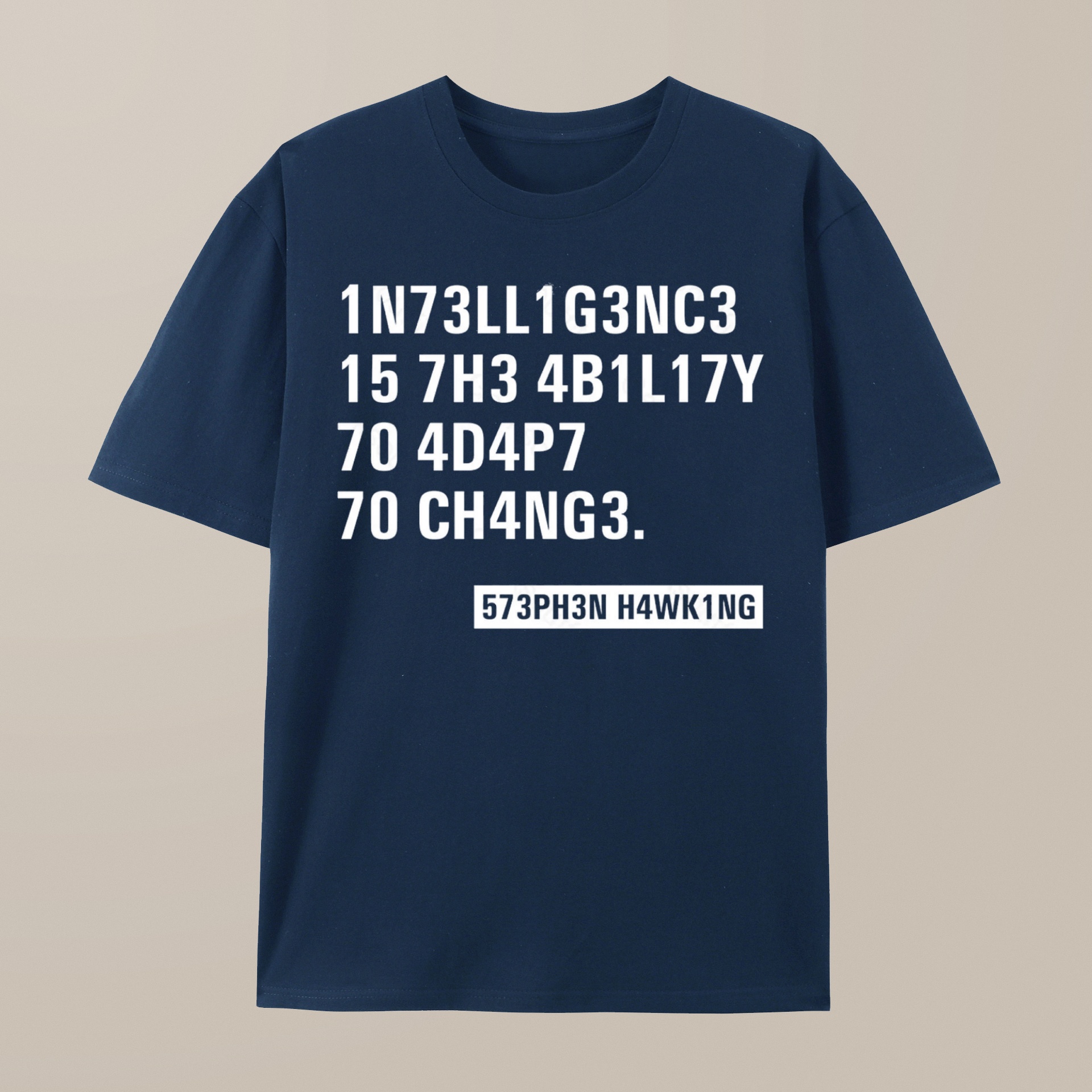 （100% Cotton）Intelligence - Stephen Hawking Science Nerd T-Shirt