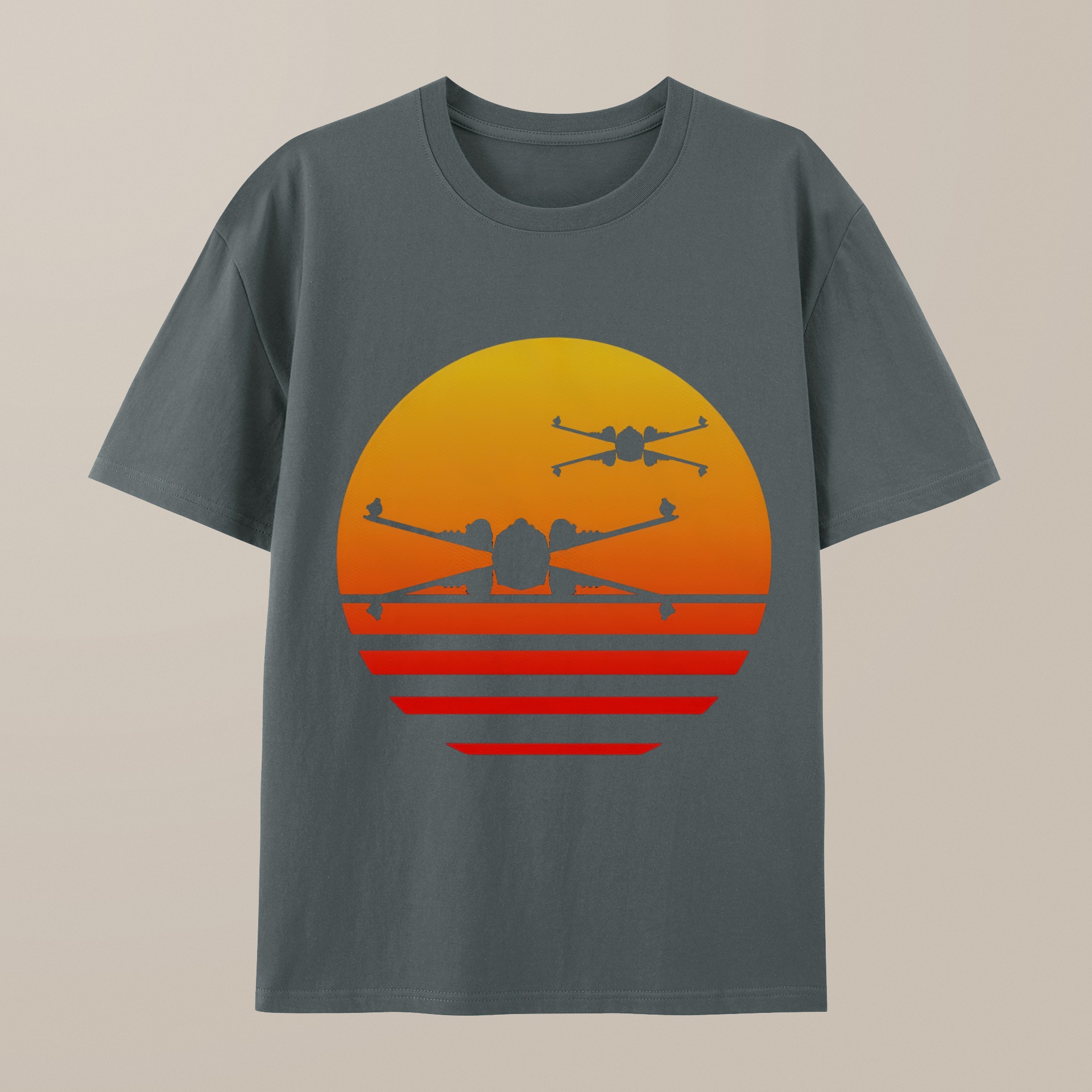 （100% Cotton）Sunset X-Wing Starfighter Geek T-Shirt