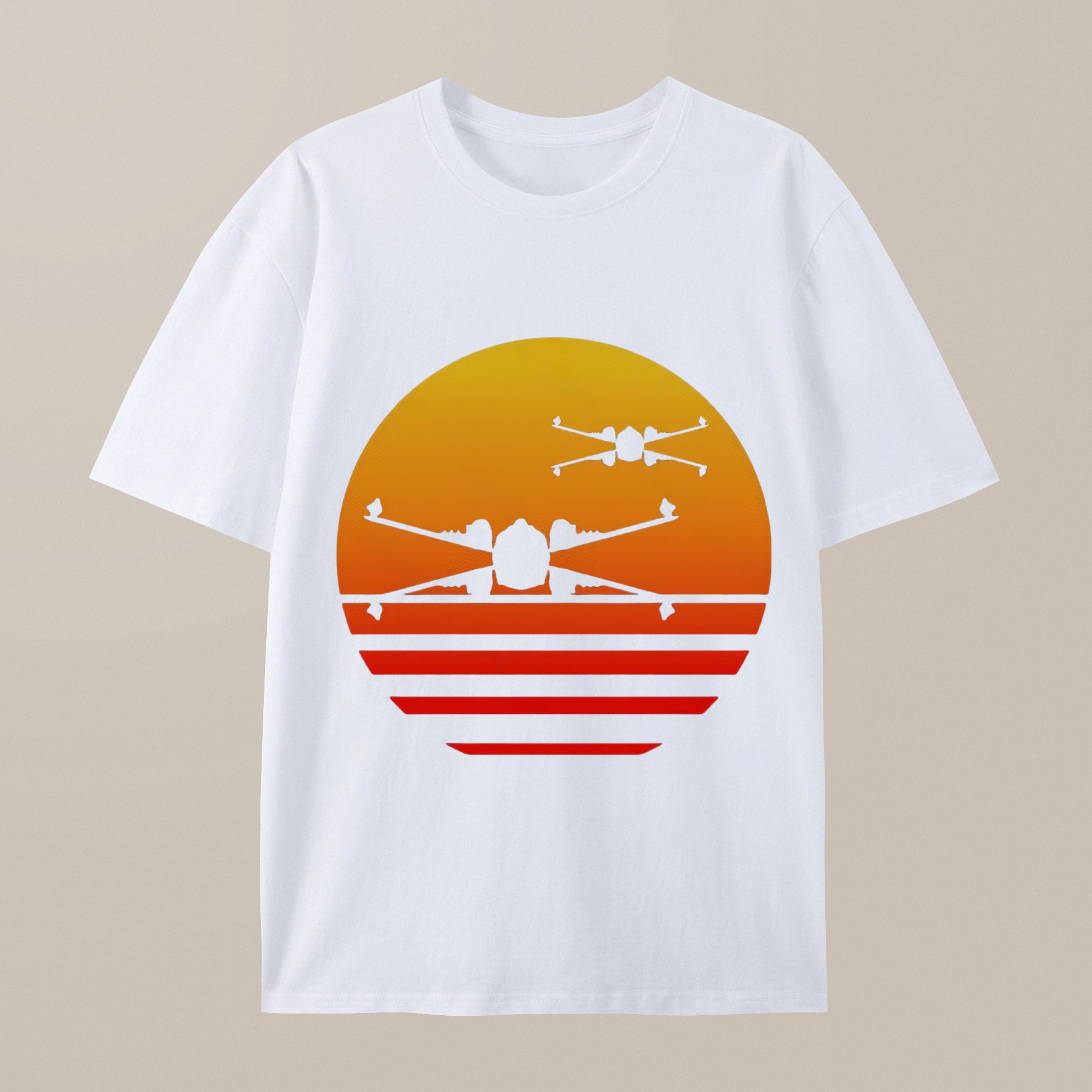 （100% Cotton）Sunset X-Wing Starfighter Geek T-Shirt
