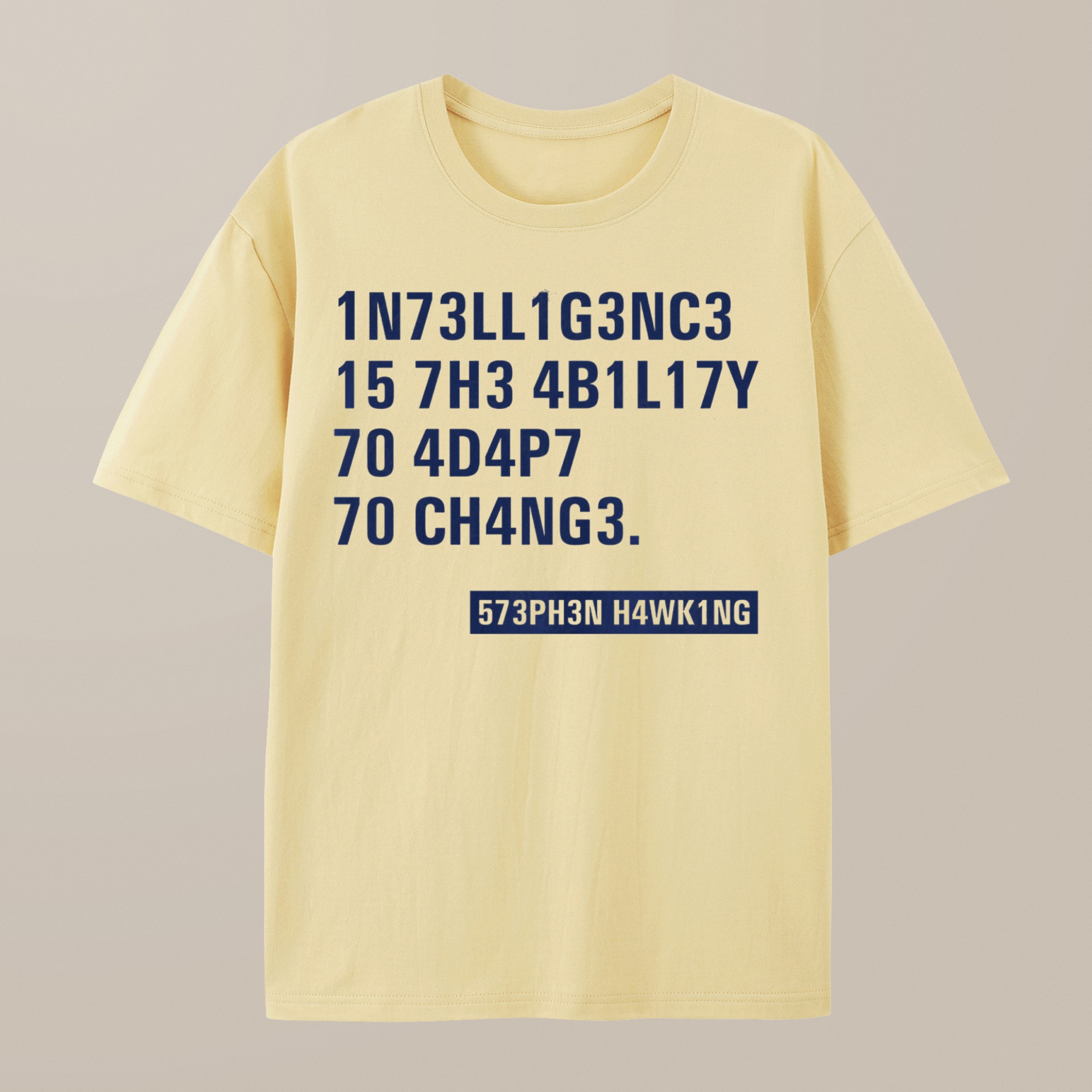 （100% Cotton）Intelligence - Stephen Hawking Science Nerd T-Shirt