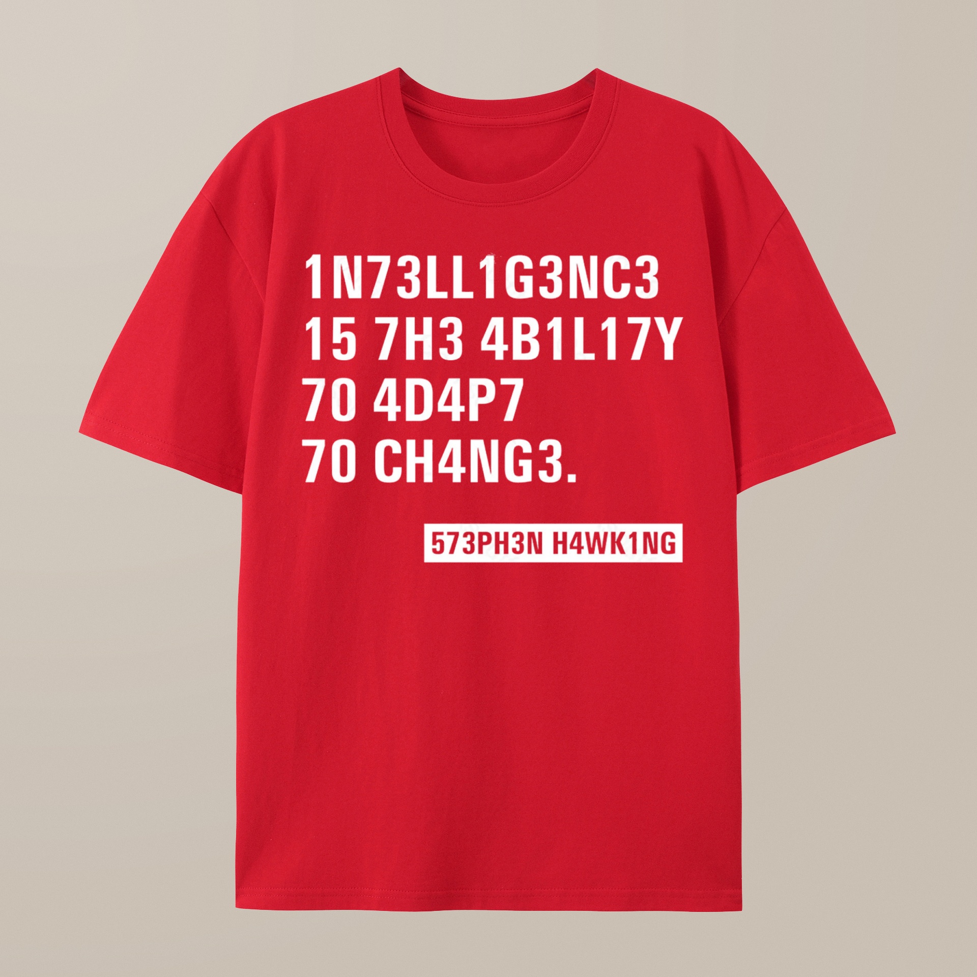 （100% Cotton）Intelligence - Stephen Hawking Science Nerd T-Shirt