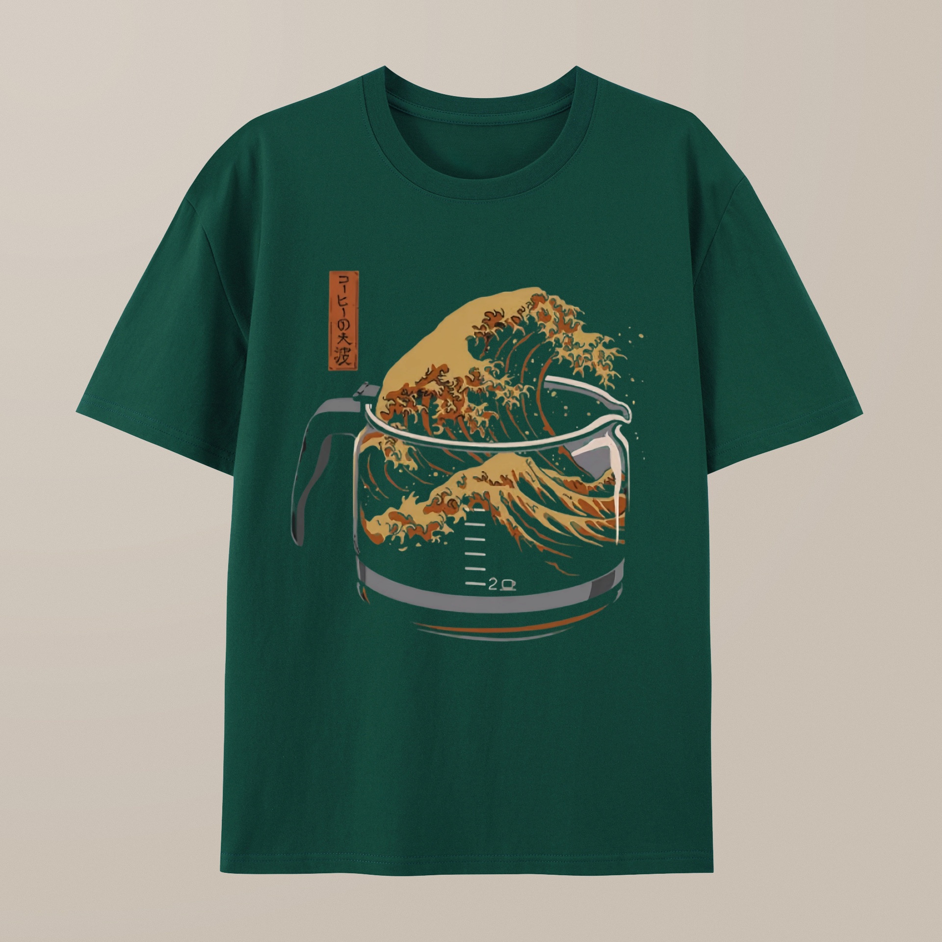（100% Cotton）The Great Wave of Coffee T-Shirt