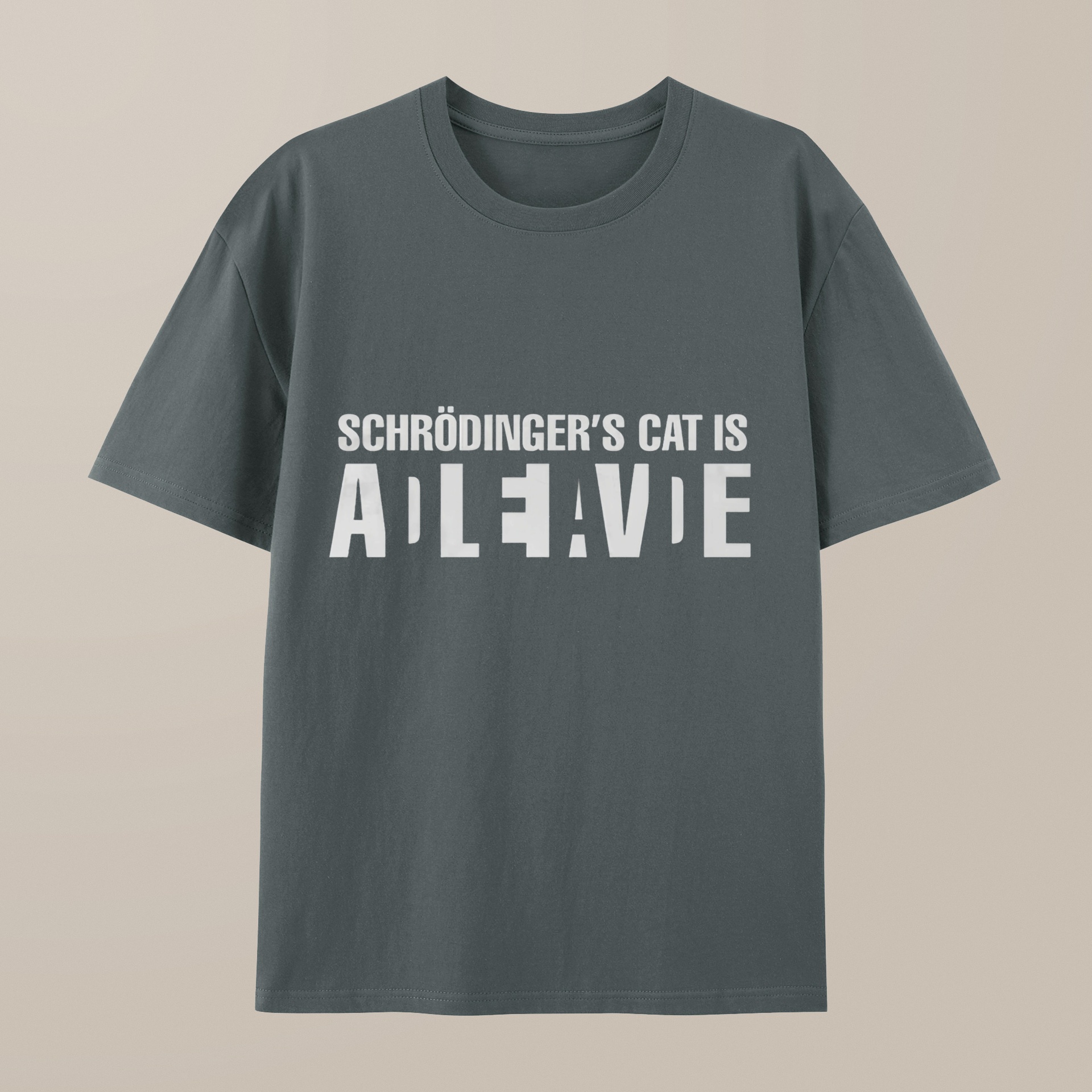 （100% Cotton）Schrödinger's Cat ADLEIAVDE Geek Science T-Shirt