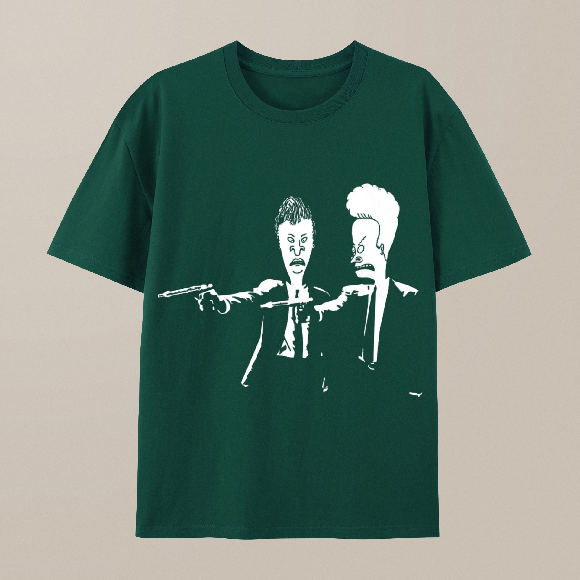 （100% Cotton）Beavis And Butthead Pulp Fiction Nerd T-Shirt