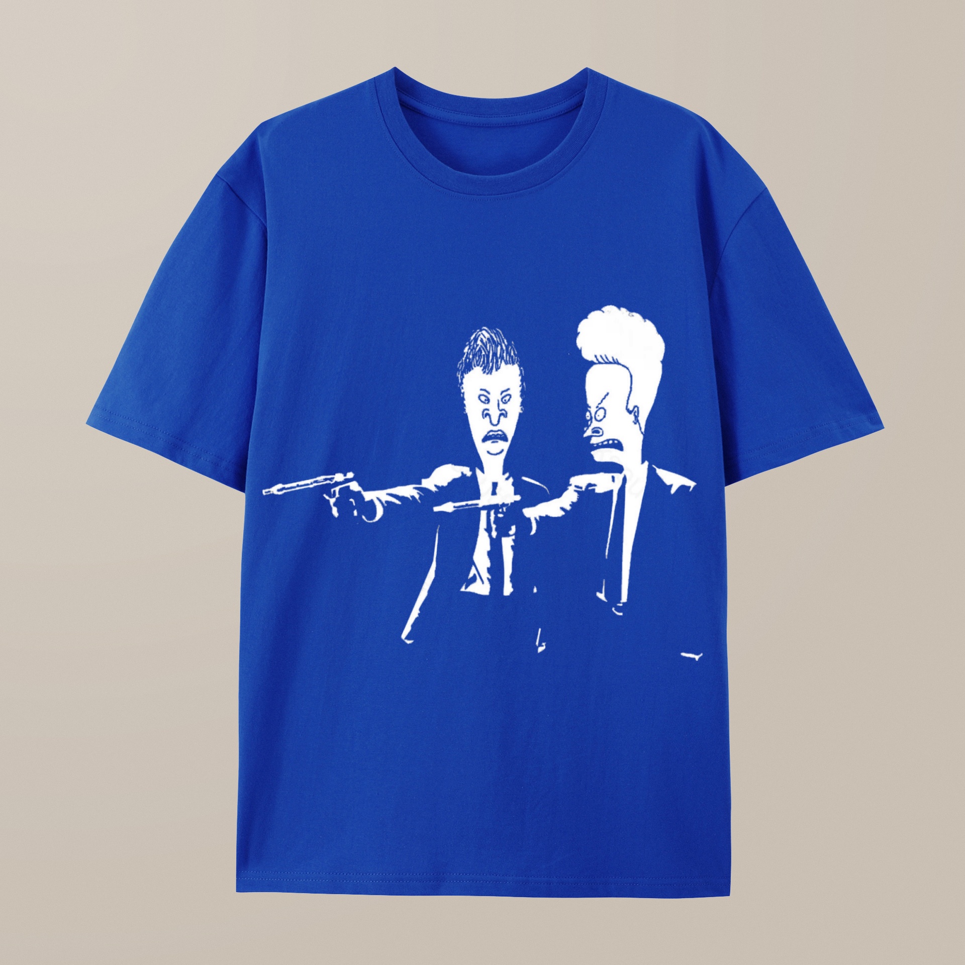 （100% Cotton）Beavis And Butthead Pulp Fiction Nerd T-Shirt