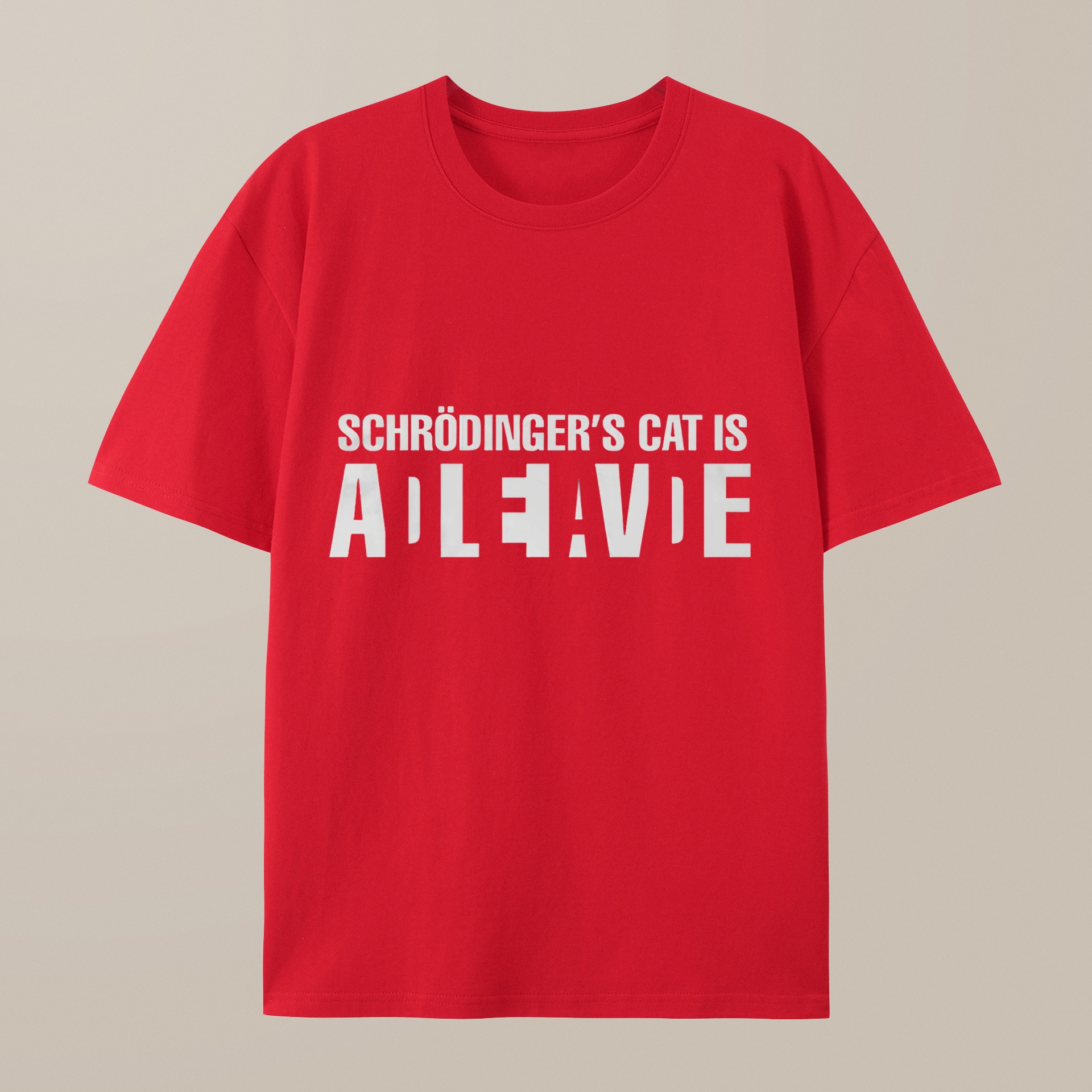 （100% Cotton）Schrödinger's Cat ADLEIAVDE Geek Science T-Shirt