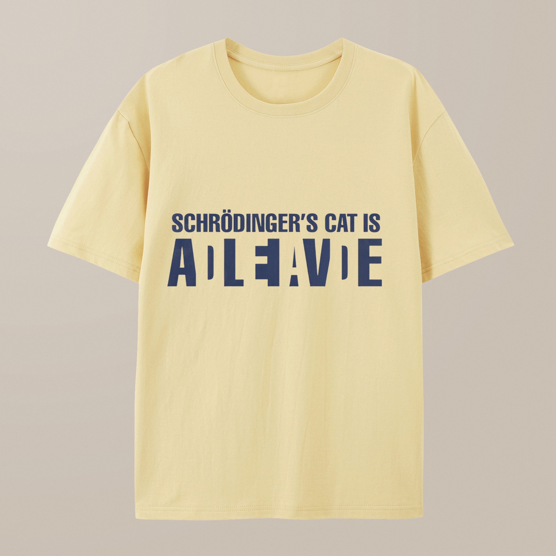 （100% Cotton）Schrödinger's Cat ADLEIAVDE Geek Science T-Shirt