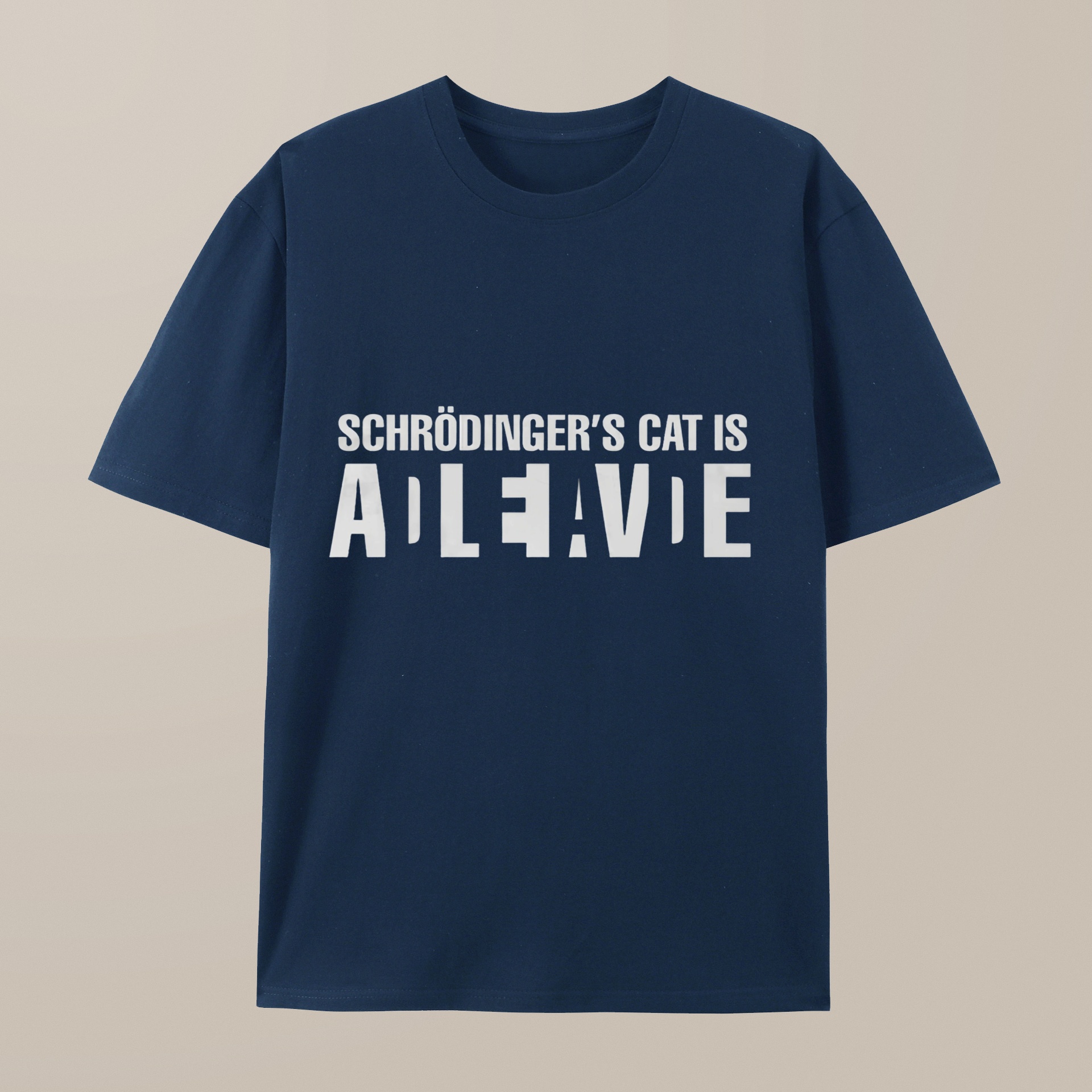 （100% Cotton）Schrödinger's Cat ADLEIAVDE Geek Science T-Shirt