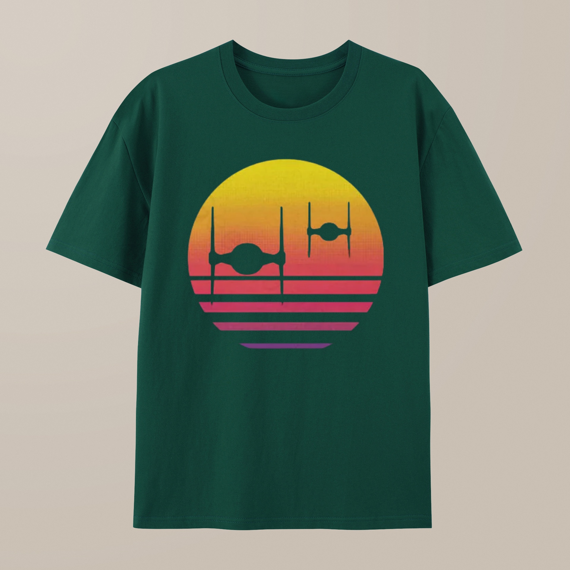 （100% Cotton）Tie Fighter Sunset Geek Squad T-Shirt