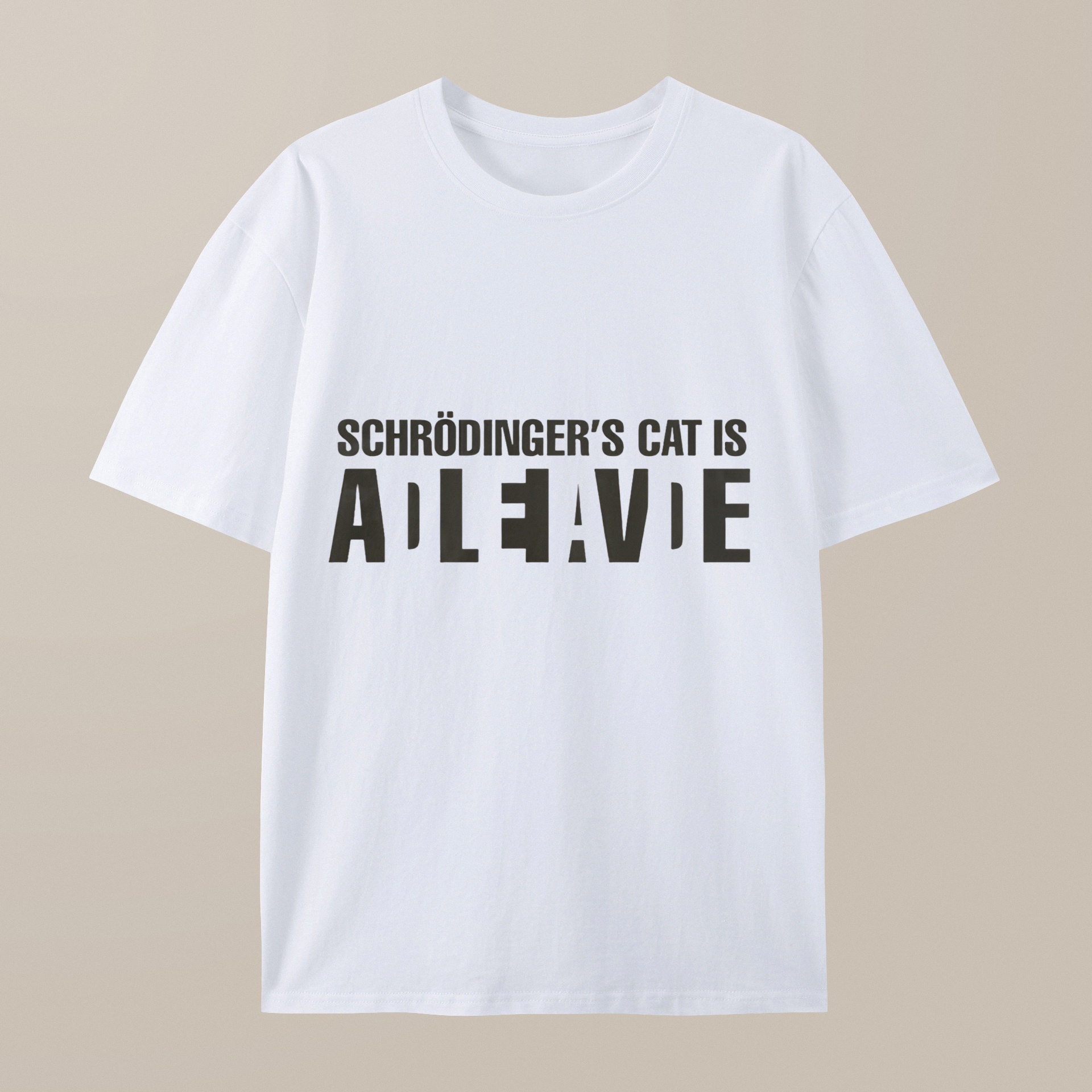 （100% Cotton）Schrödinger's Cat ADLEIAVDE Geek Science T-Shirt