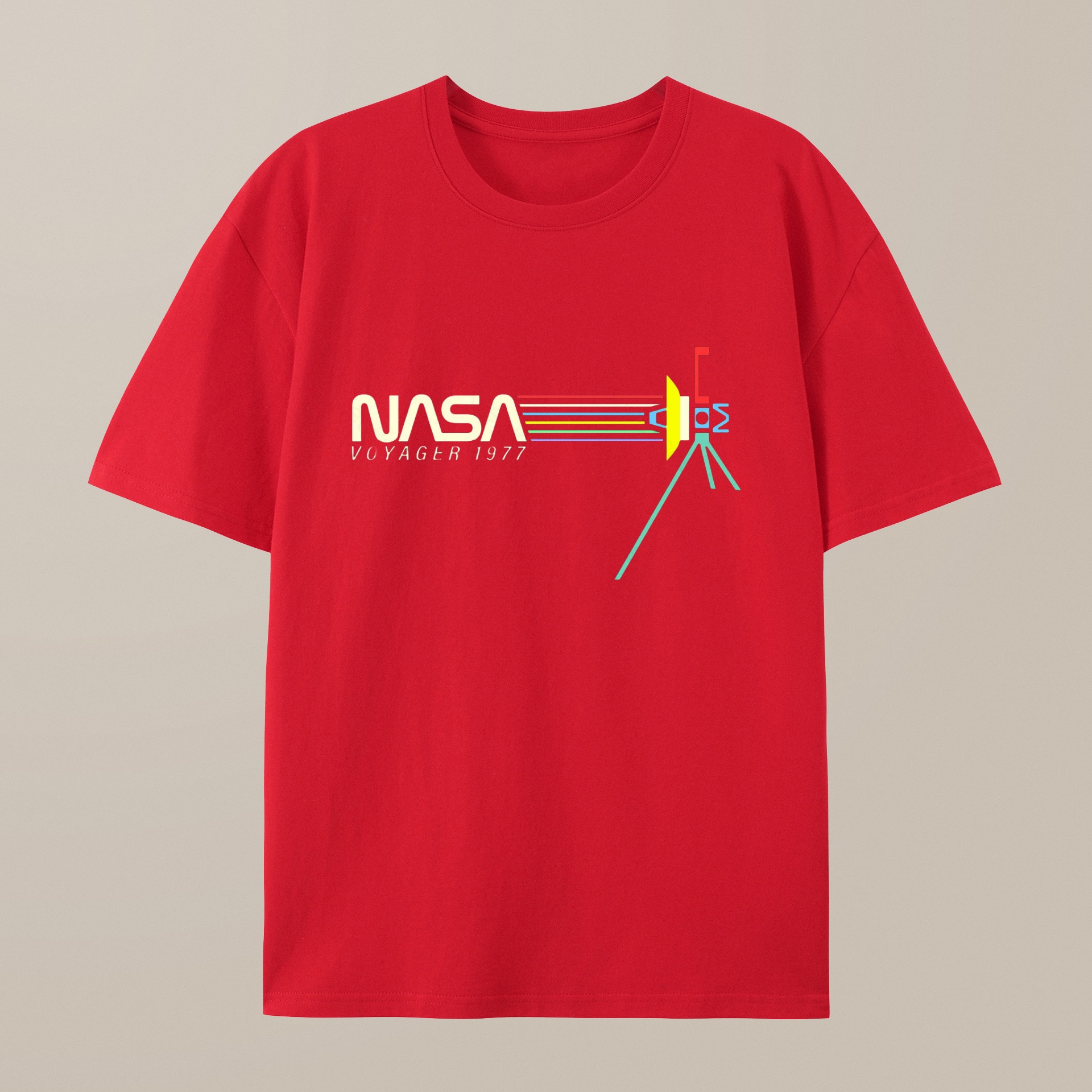（100% Cotton）Retro NASA Voyager Spacecraft T-Shirt