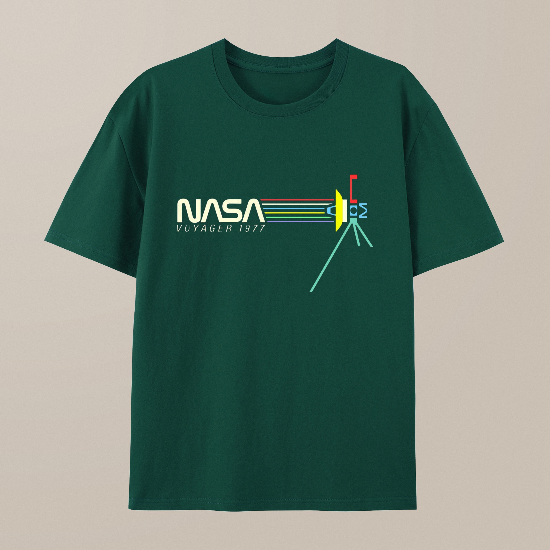 （100% Cotton）Retro NASA Voyager Spacecraft T-Shirt