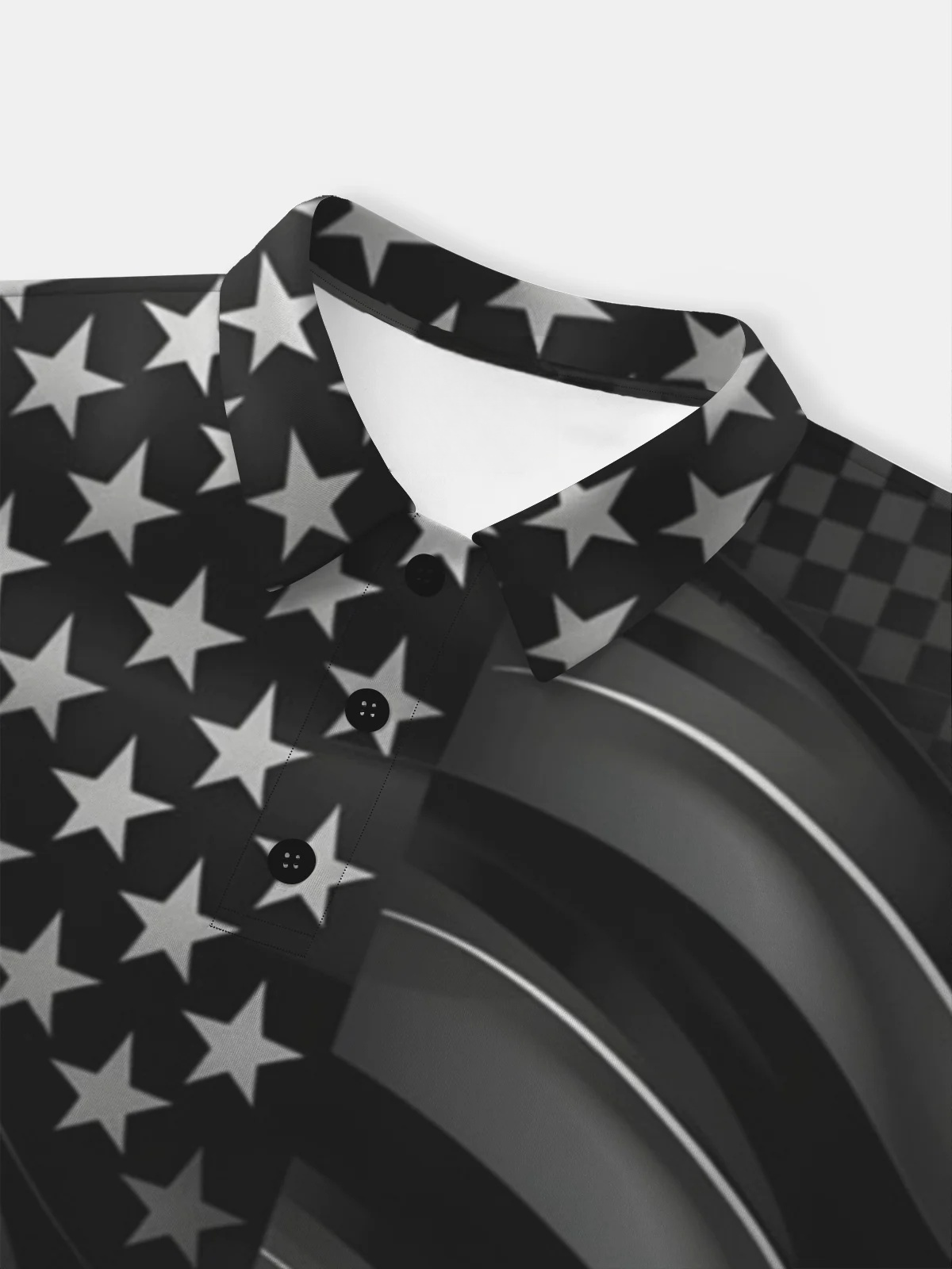 Moisture Wicking Golf Polo 3D Gradient Abstract American Flag