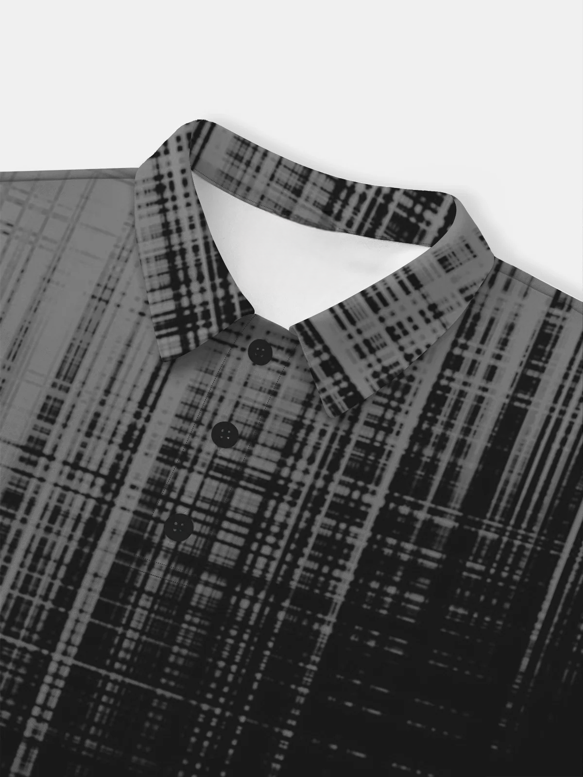 Moisture-wicking Golf Polo 3D Abstract Gradient Plaid