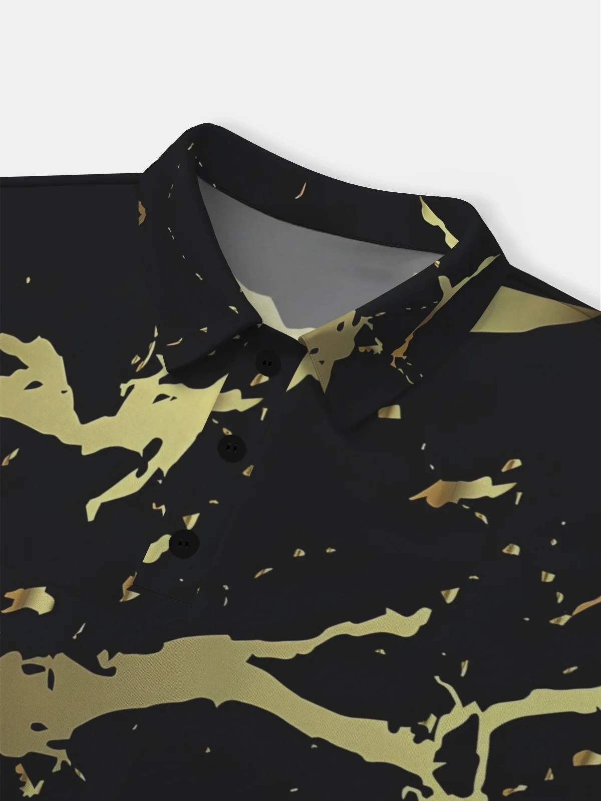 Moisture-wicking Abstract Gold Splash Golf Polo