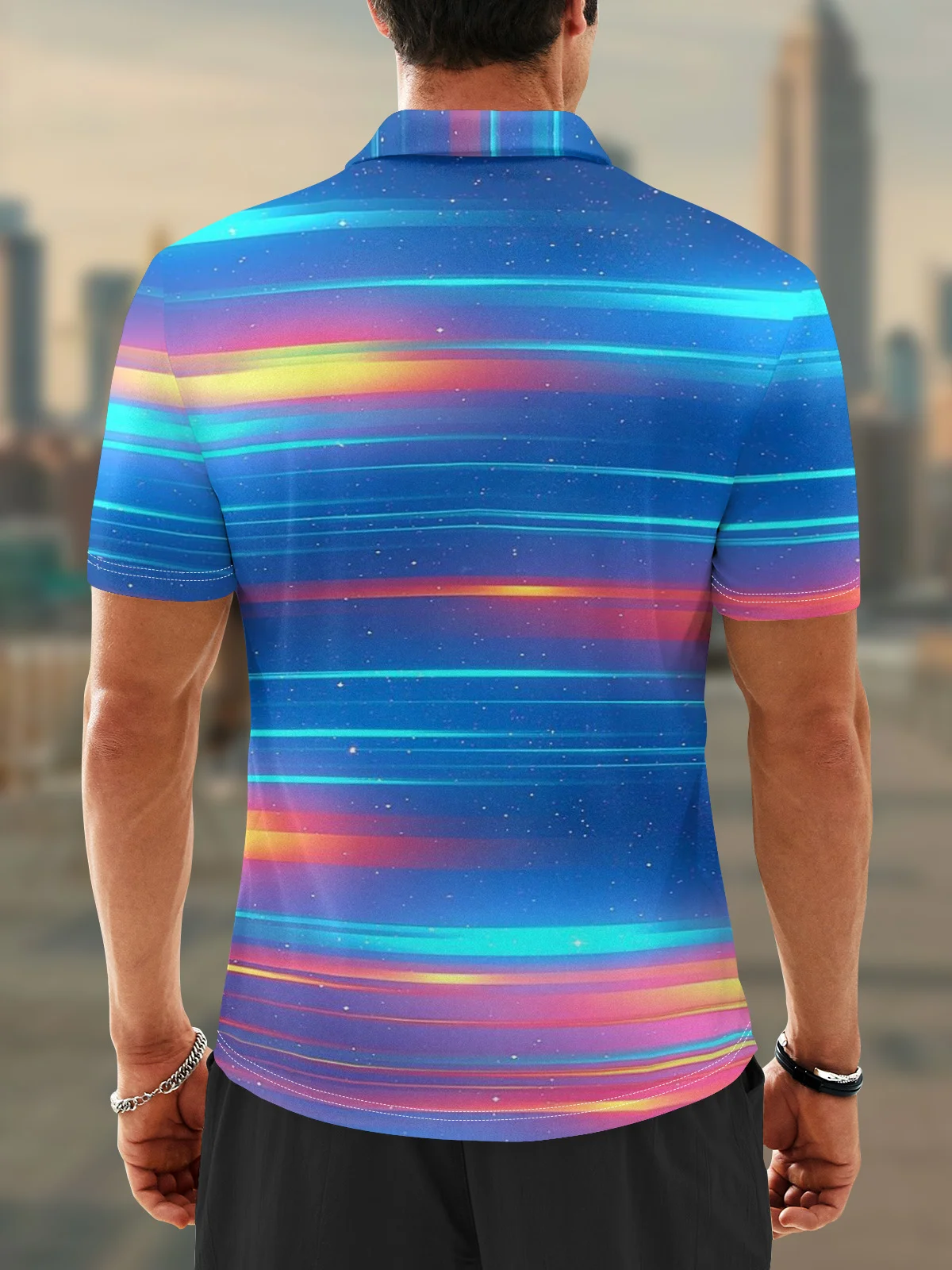 Moisture Wicking Abstract Gradient Golf Polo