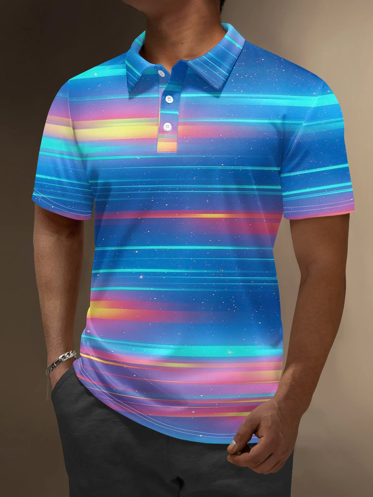 Moisture Wicking Abstract Gradient Golf Polo