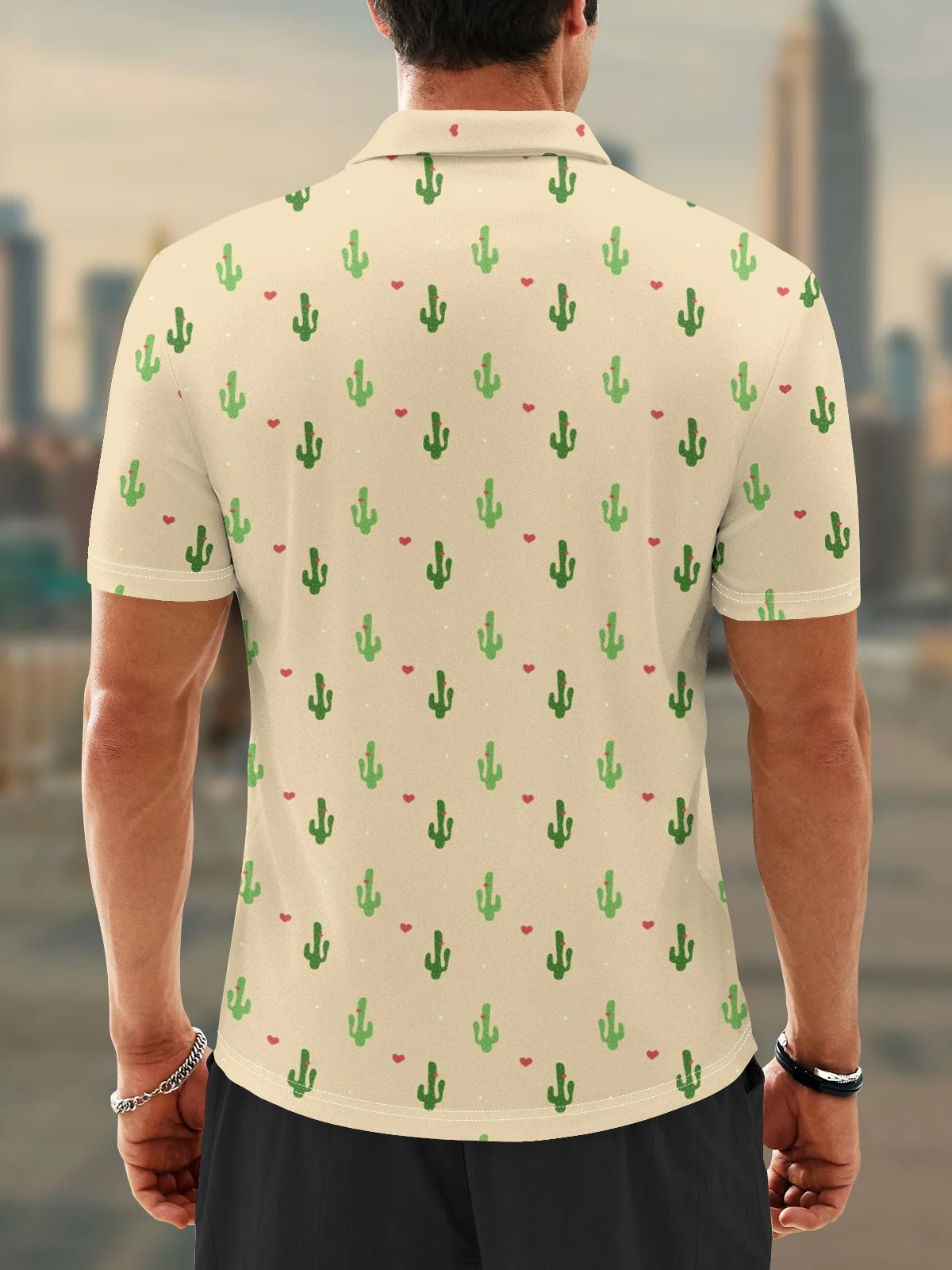 Moisture Wicking Cinco de Mayo Cactus Heart Golf Polo