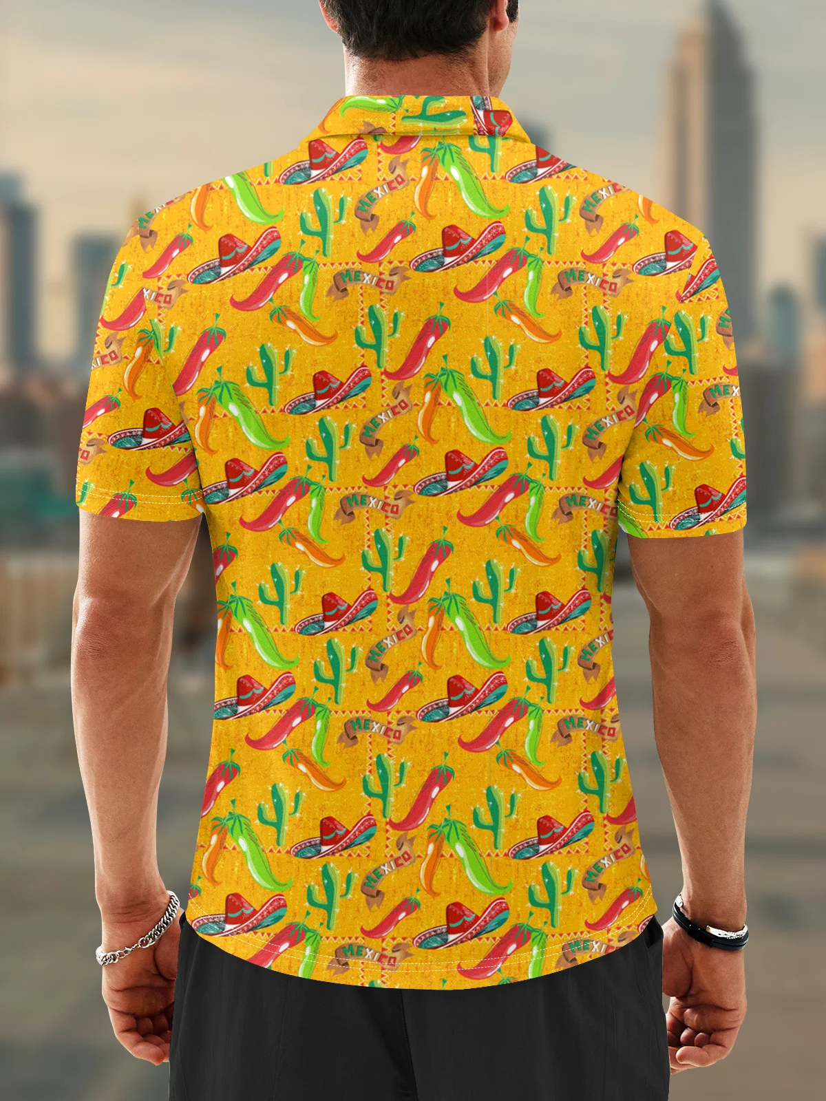 Moisture Wicking Cinco de Mayo Cactus Chili Golf Polo