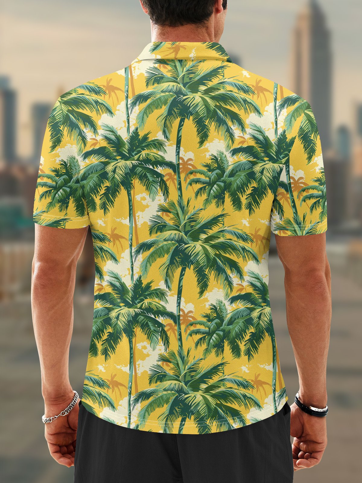 Moisture Wicking Hawaiian Coconut Trees Golf Polo