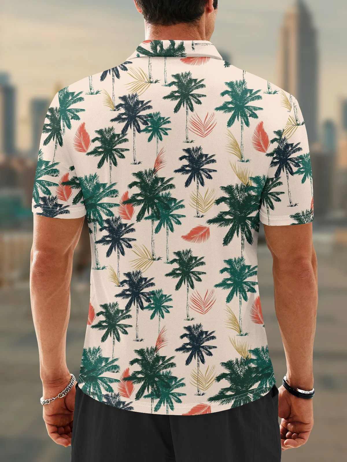 Moisture Wicking Hawaiian Coconut Tree Golf Polo