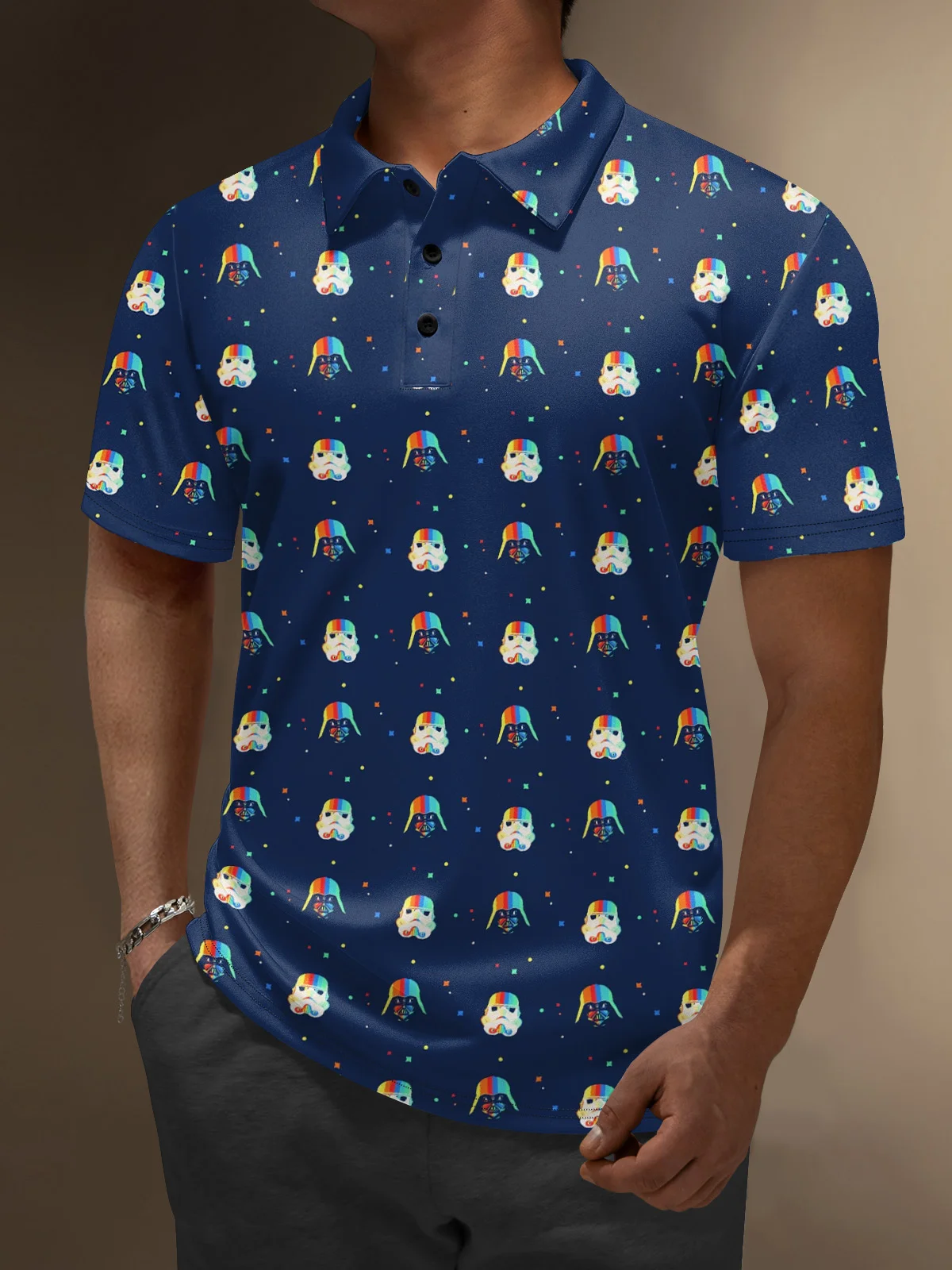 Moisture Wicking Stars Polka Dots Avatar Golf Polo