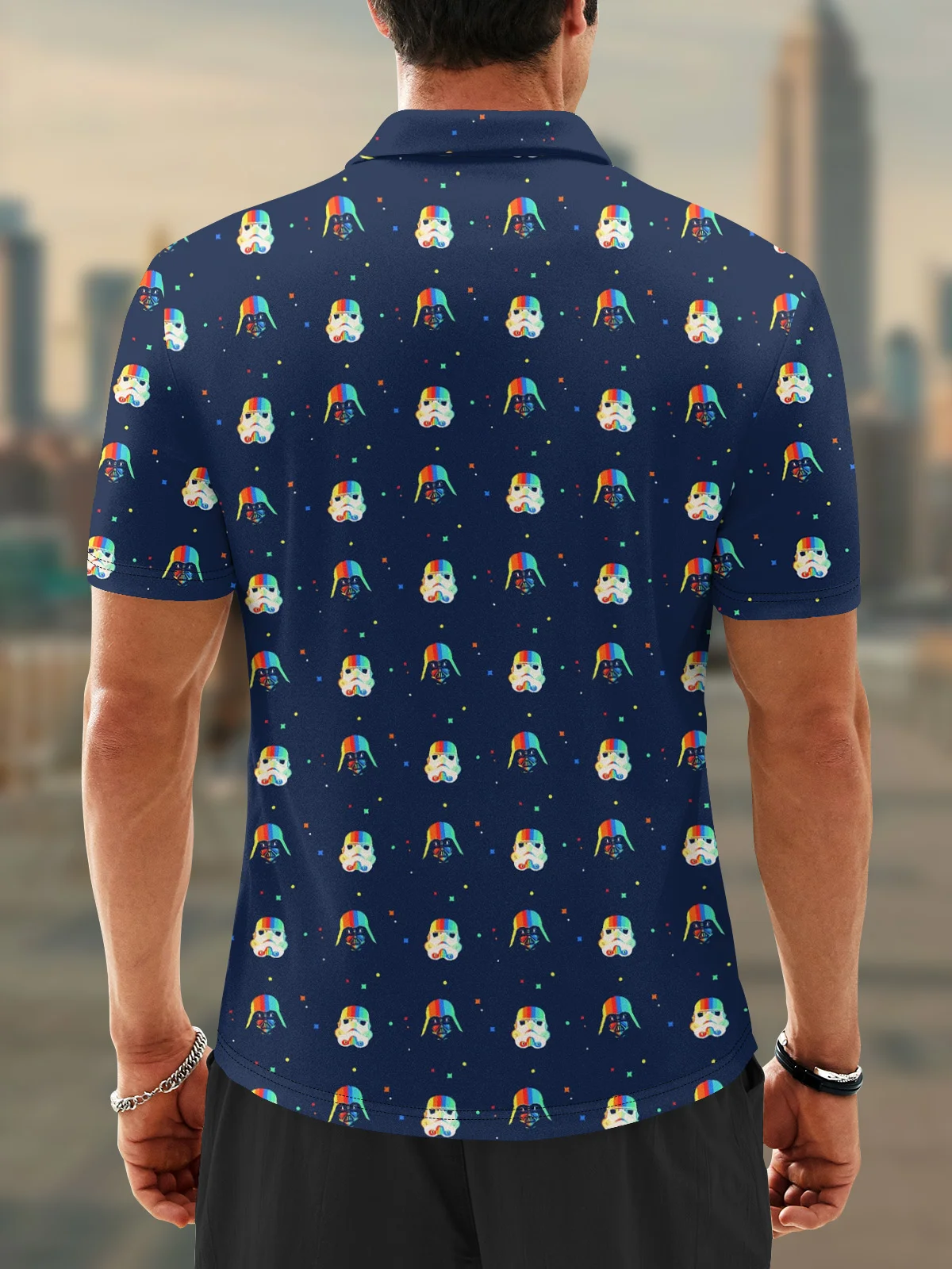 Moisture Wicking Stars Polka Dots Avatar Golf Polo