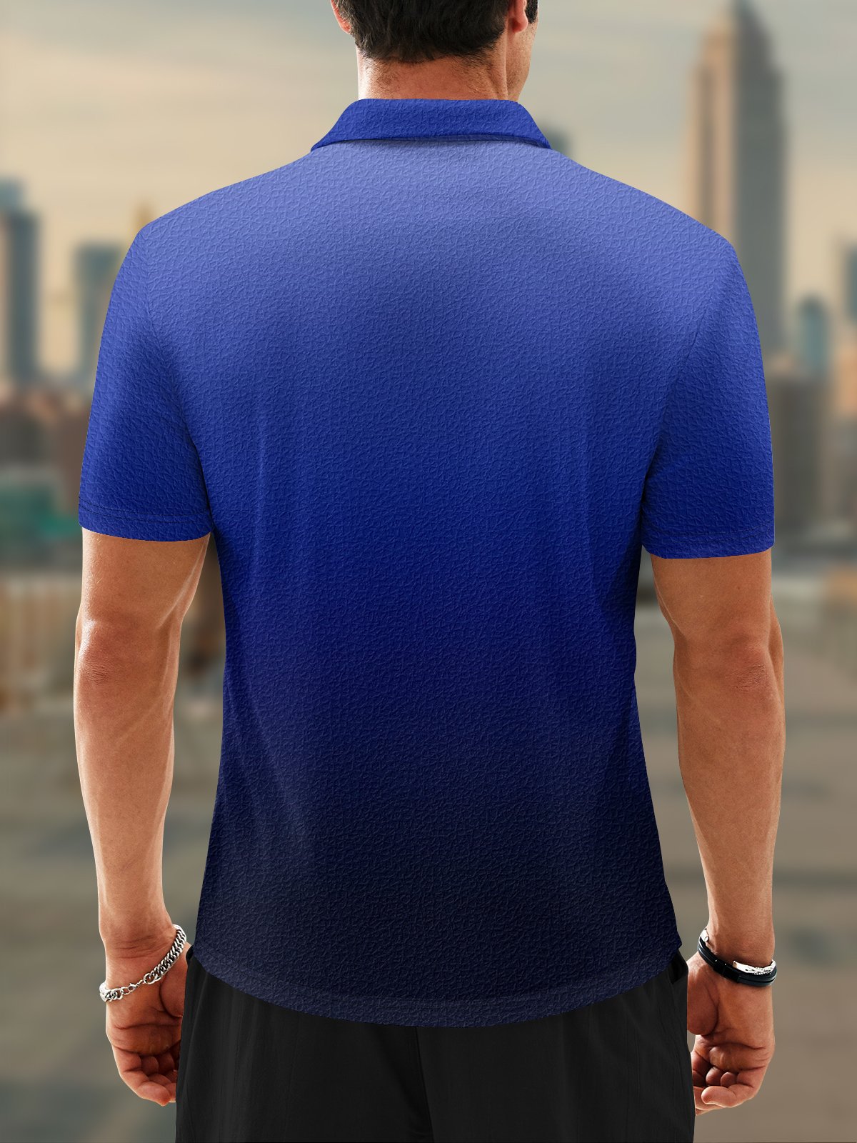 Moisture Wicking Gradient Short Sleeve Golf Polo