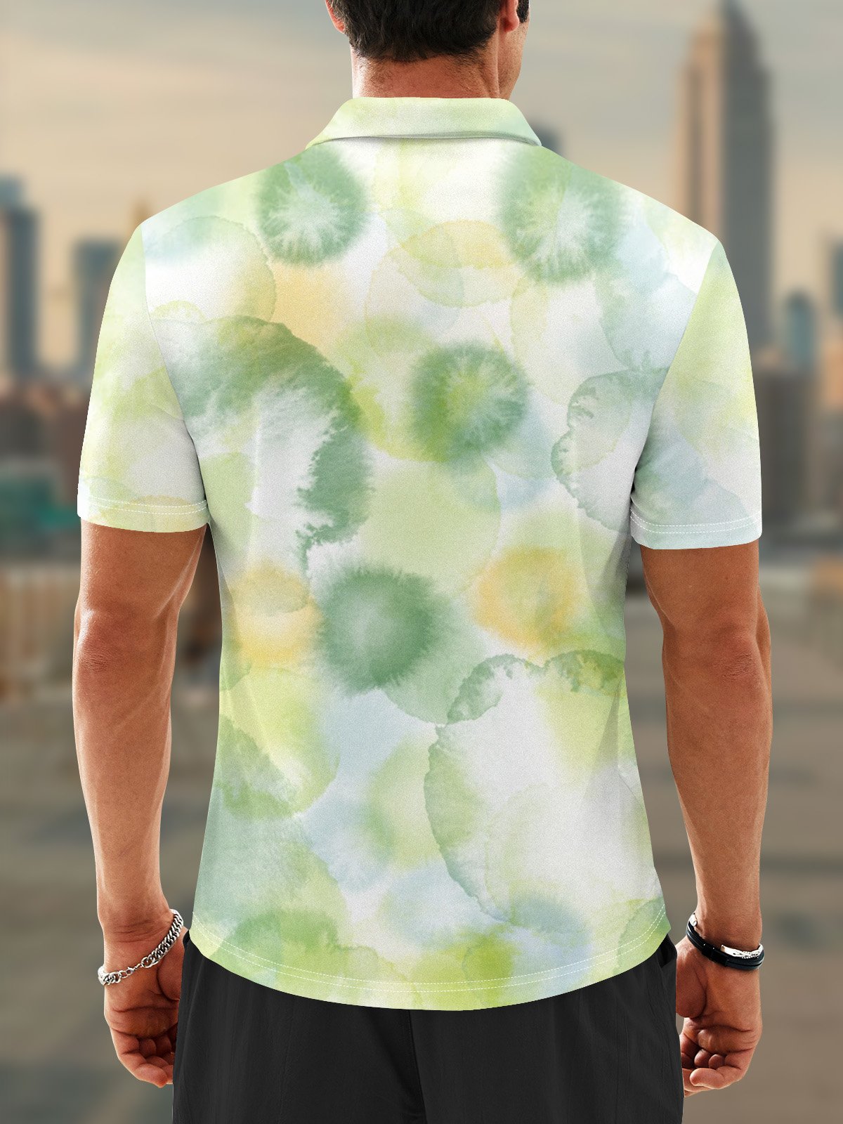 Moisture Wicking Artistic Abstract Gradient Colors Golf Polo