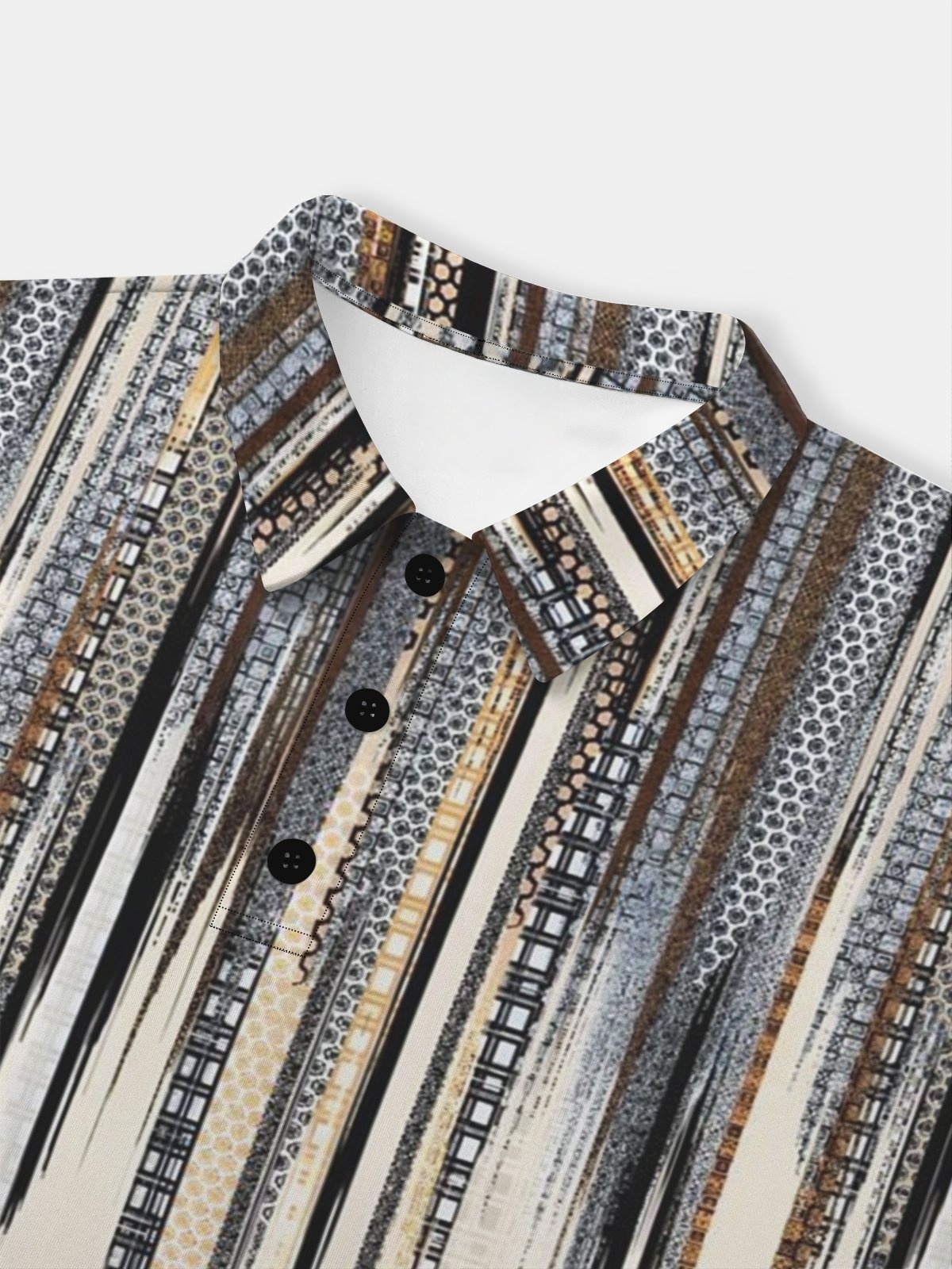 Moisture Wicking Ethnic Pattern Geometric Short Sleeve Golf Polo