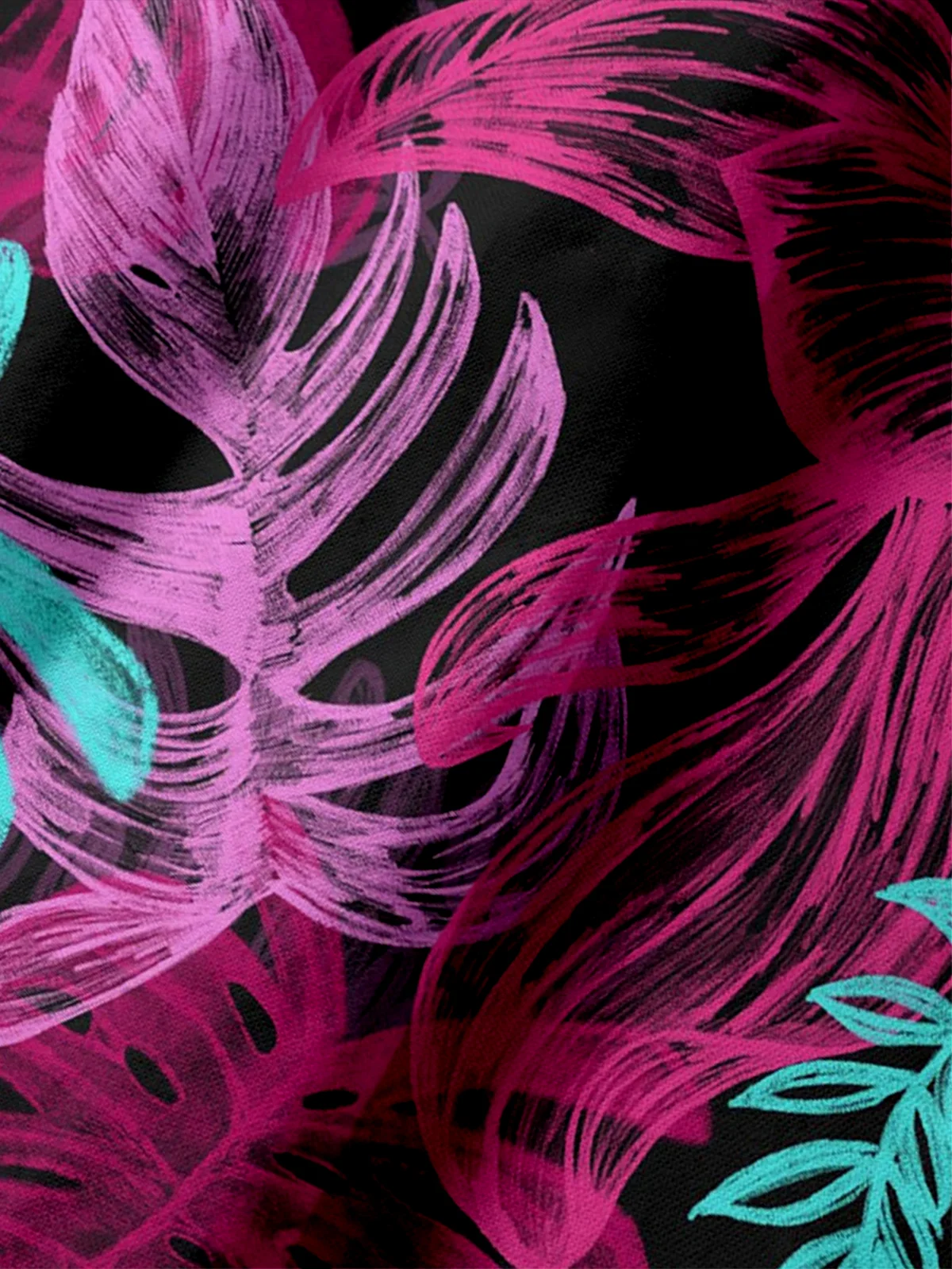 Moisture Wicking Tropical Plants Leaves Short Sleeve Golf Polo