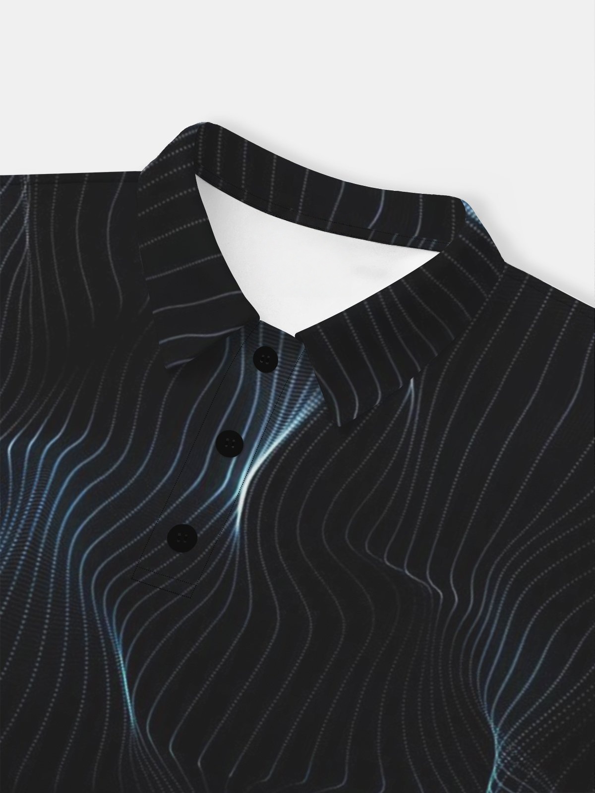 Moisture-Wicking 3D Gradient Abstract Stripe Short Sleeve Golf Polo