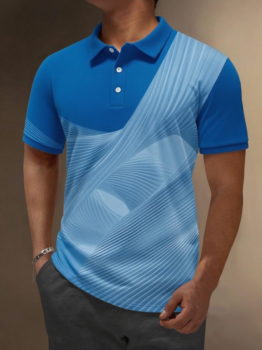 Moisture Wicking Art Abstract Lines Golf Polo