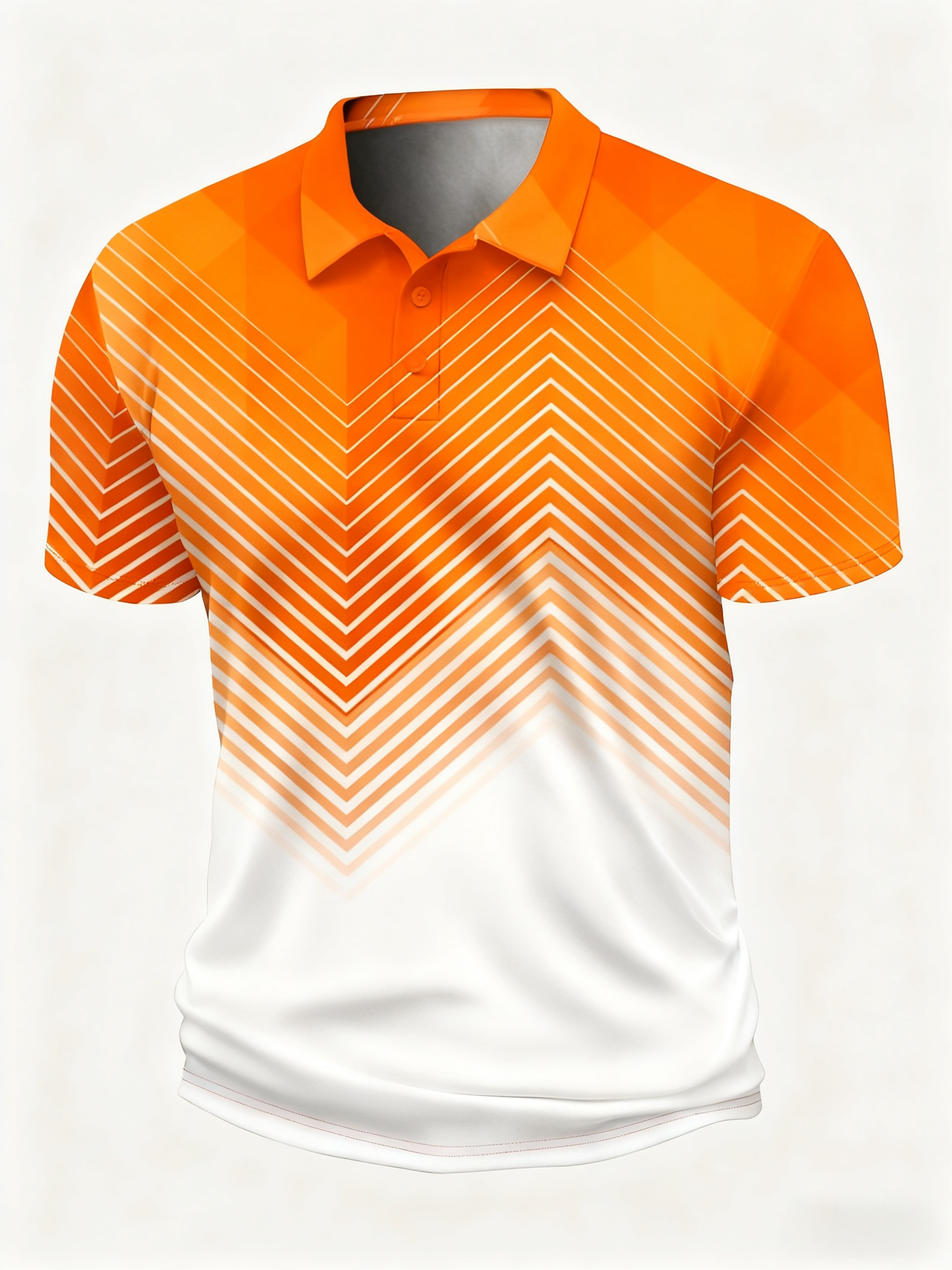 Moisture Wicking Golf Polo 3D Gradient Color Abstract Geometry