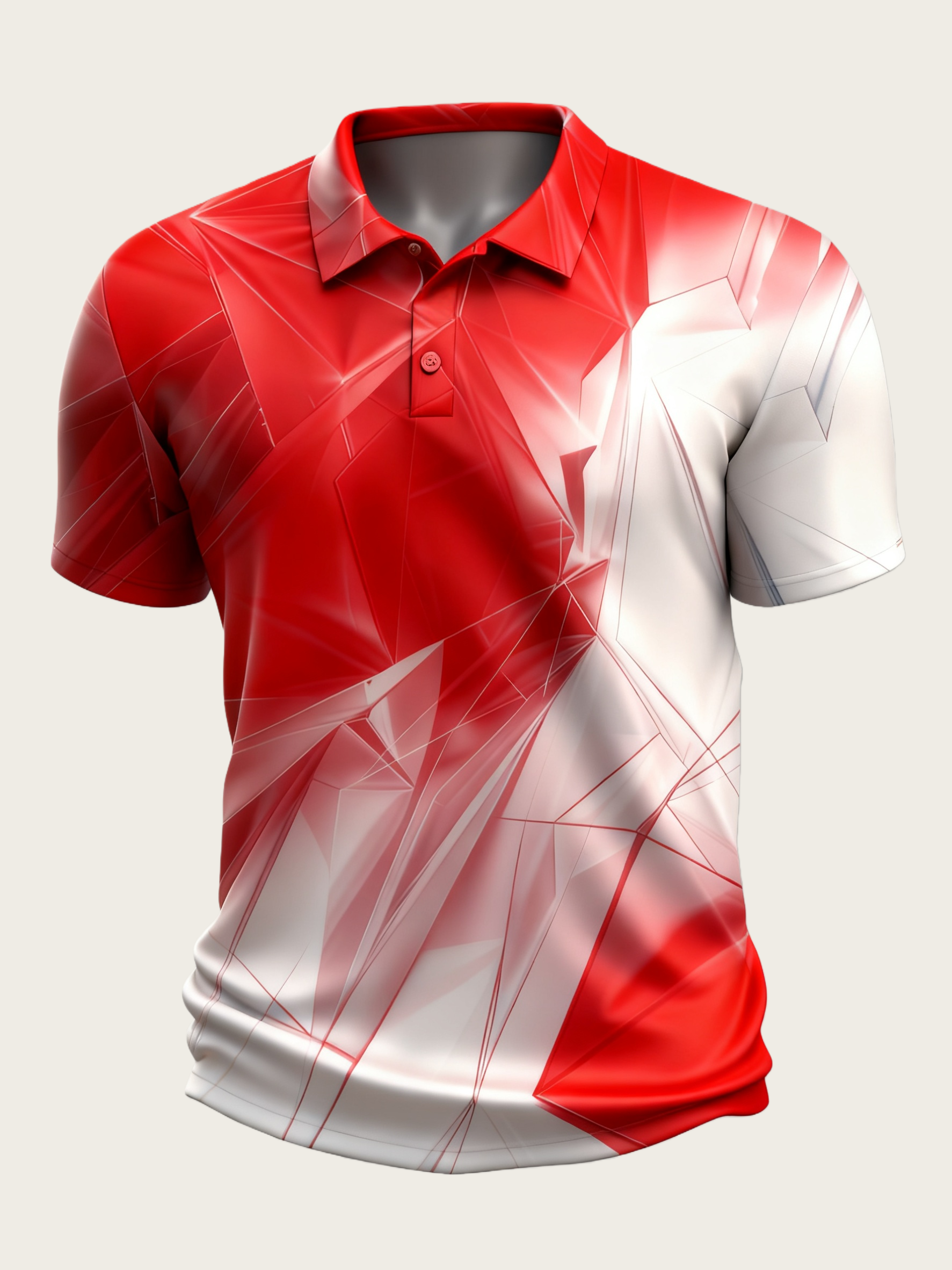 Moisture Wicking Golf Polo 3D Gradient Color Abstract Geometry Polo