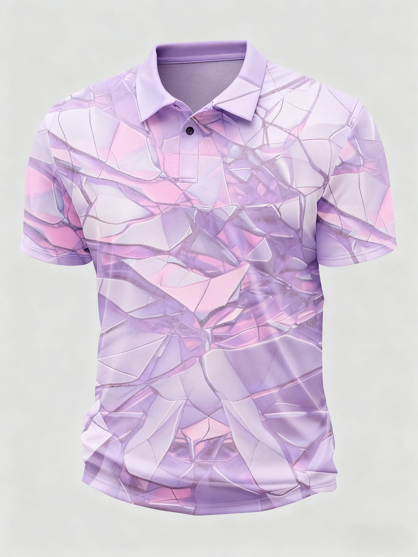 Moisture Wicking Golf Polo 3D Gradient Color Abstract Geometry Polo