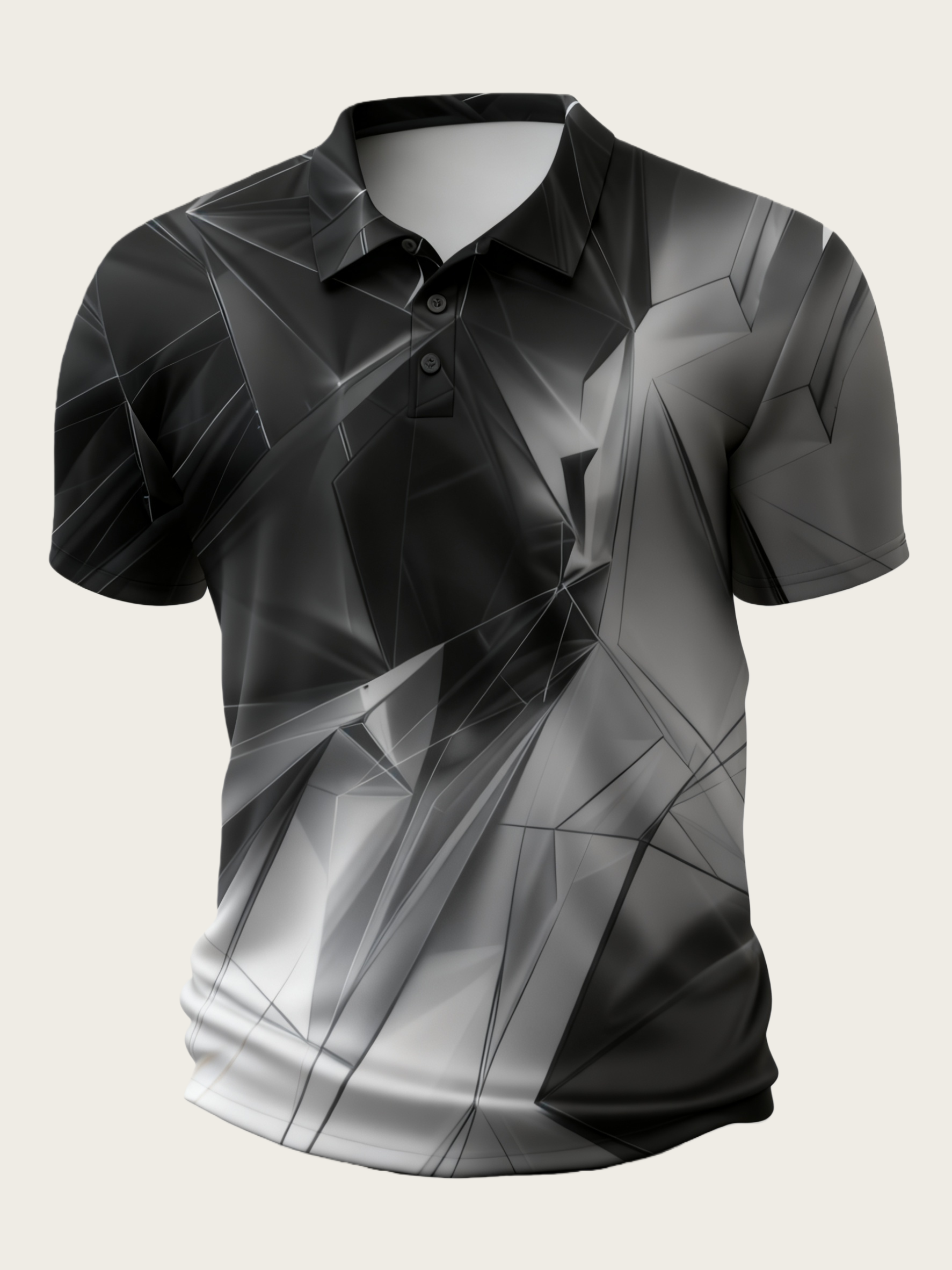 Moisture Wicking Golf Polo 3D Gradient Color Abstract Geometry Polo