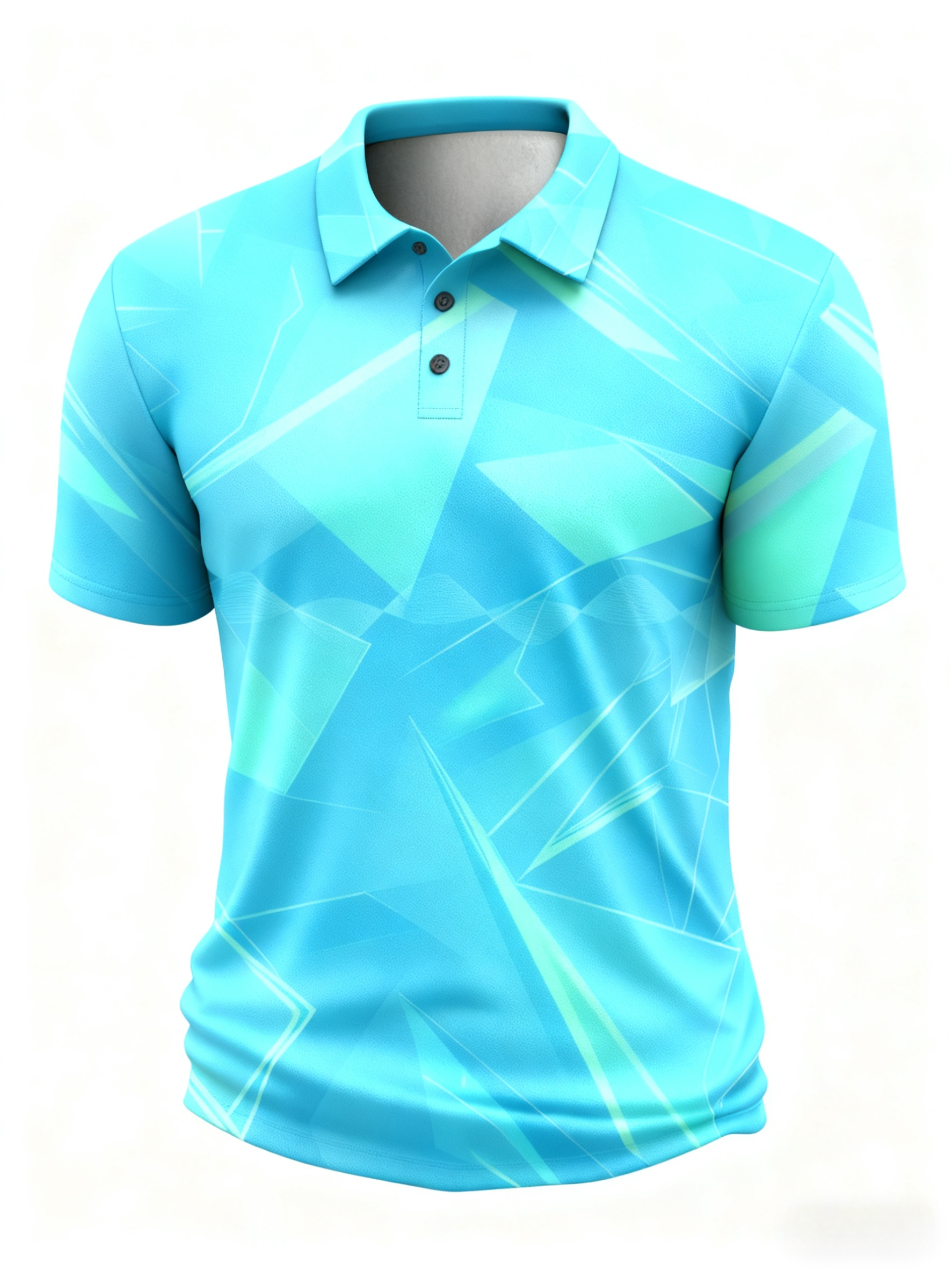 Moisture Wicking Golf Polo 3D Gradient Color Abstract Geometry Polo