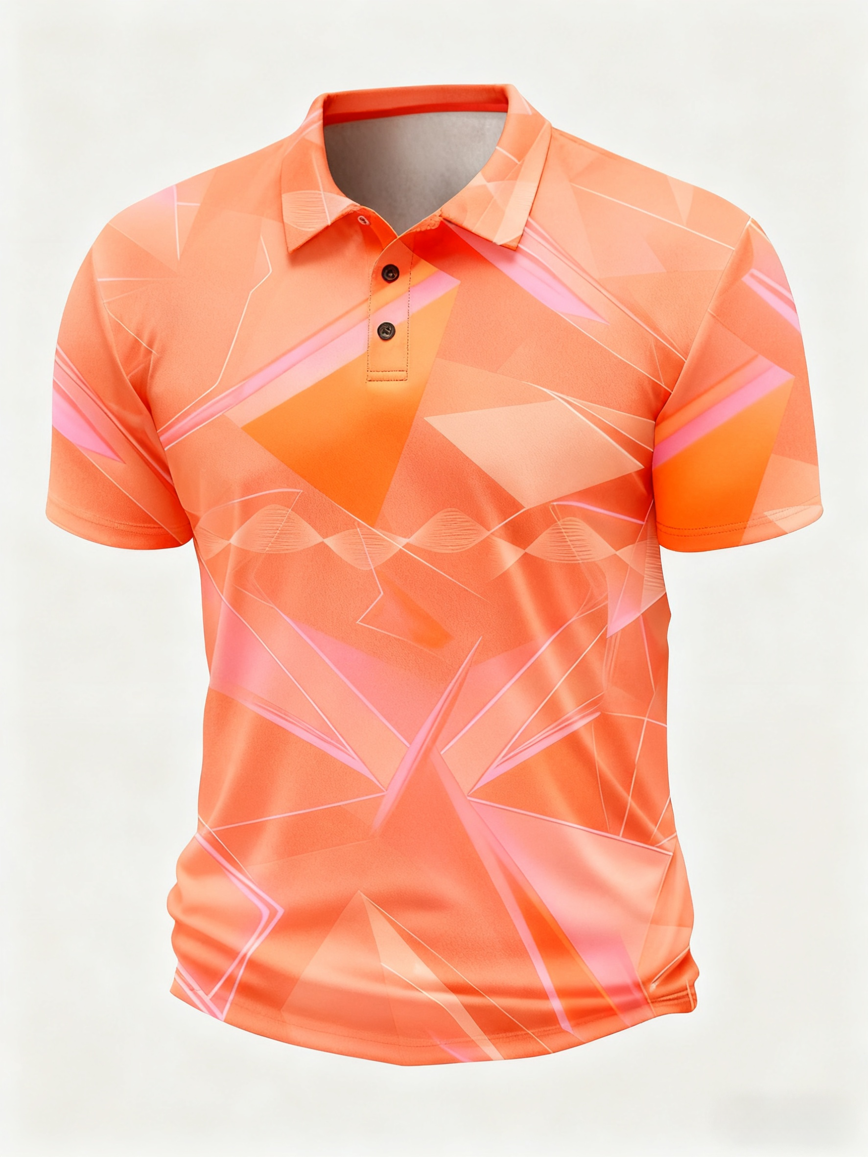 Moisture Wicking Golf Polo 3D Gradient Color Abstract Geometry Polo
