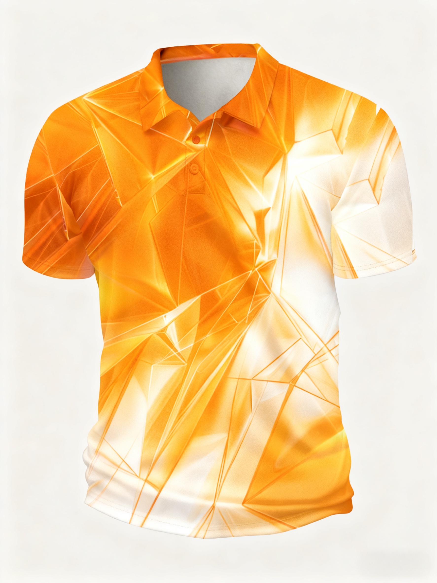 Moisture Wicking Golf Polo 3D Gradient Color Abstract Geometry Polo