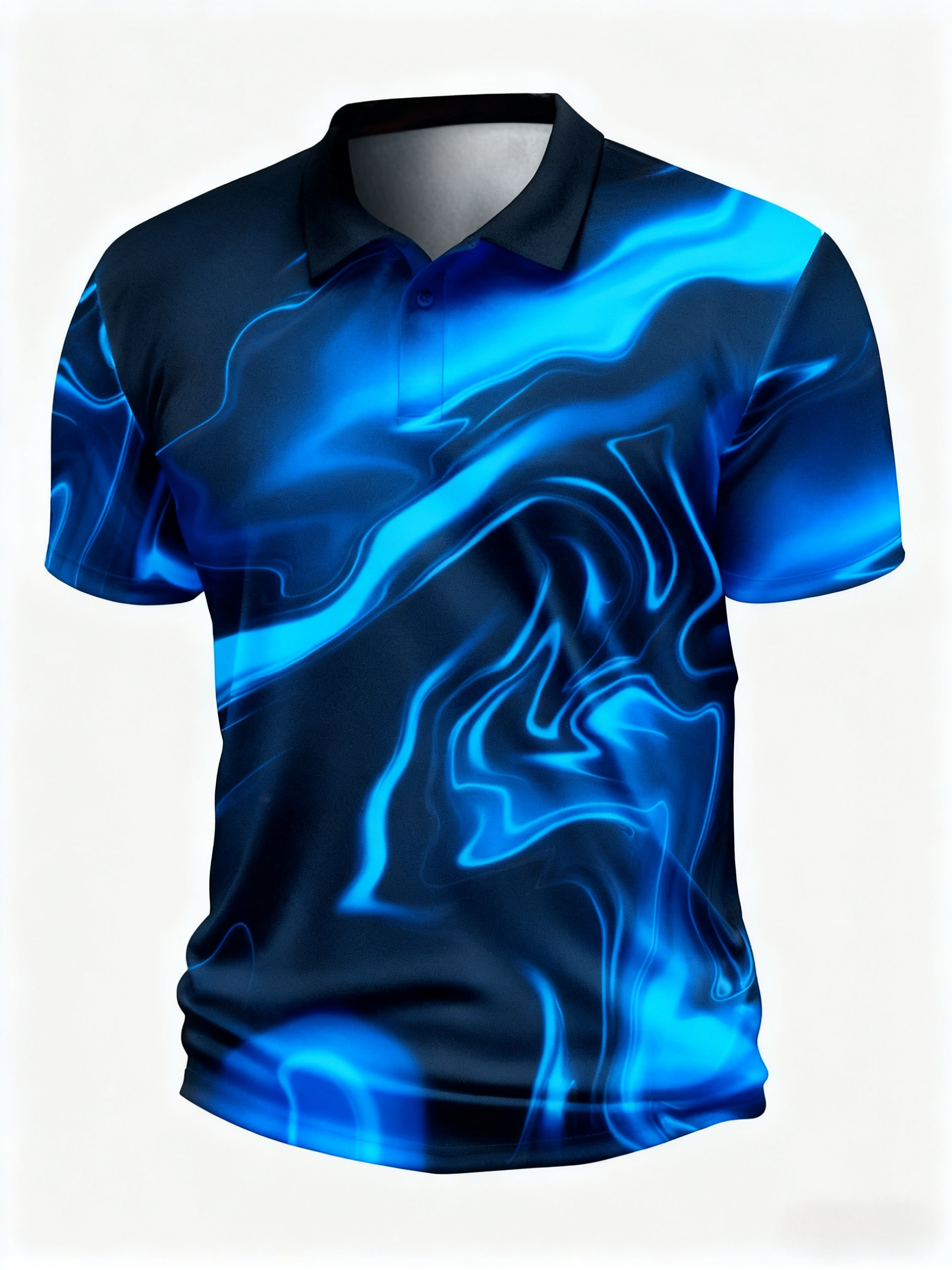 Moisture Wicking Golf Polo 3D Gradient Abstract Stripes Polo